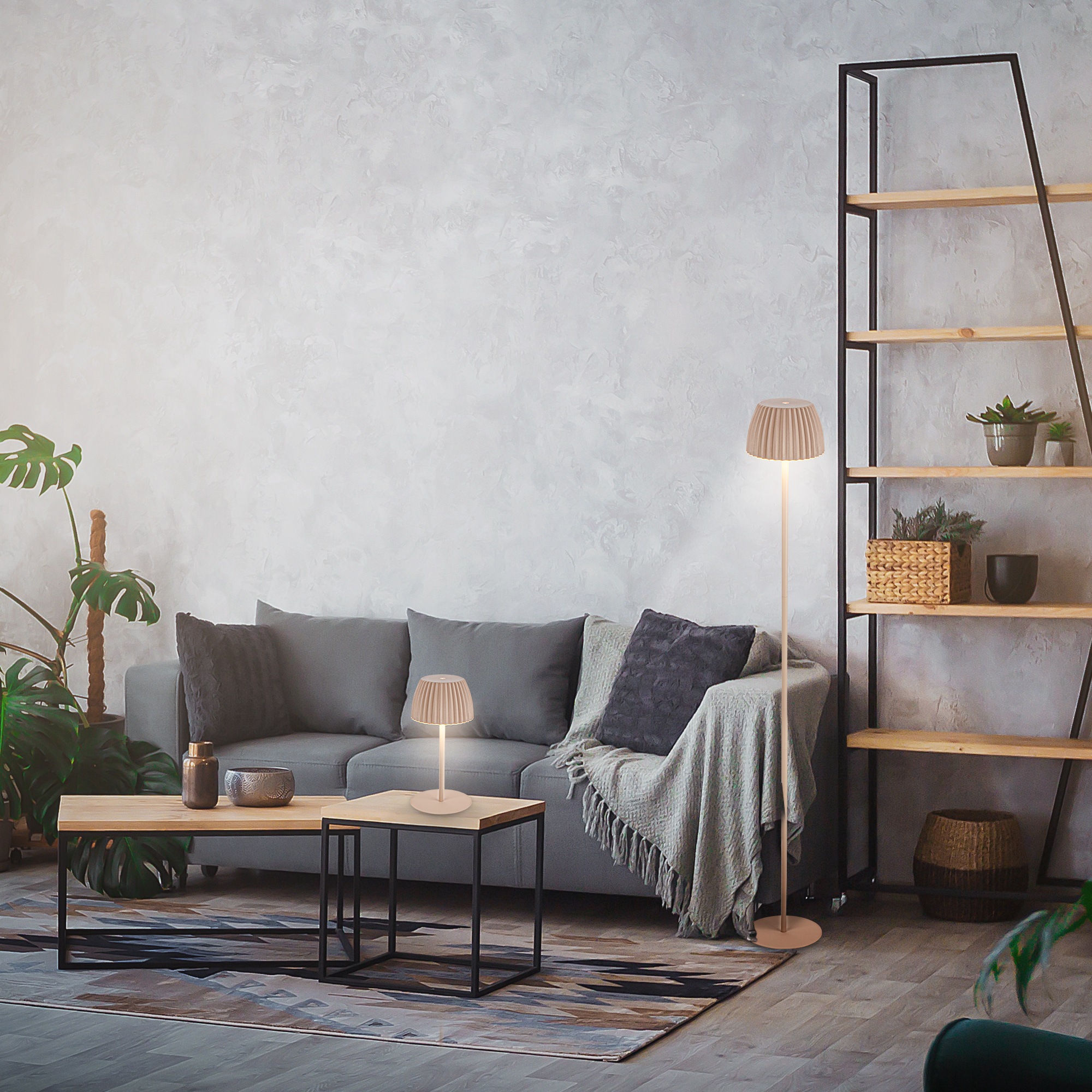 Briloner Leuchten LED Stehlampe »Akku LED Stehleuchte, beige« günstig online kaufen
