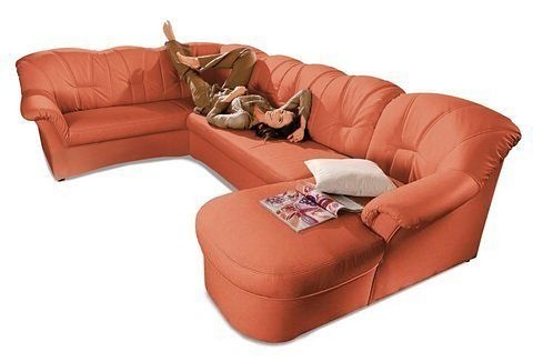 DOMO collection Wohnlandschaft »Papenburg, zeitlose Rückensteppung, elegante Formensprache, U-Form«, in großer Farbvielfalt, wahlweise mit Bettfunktion