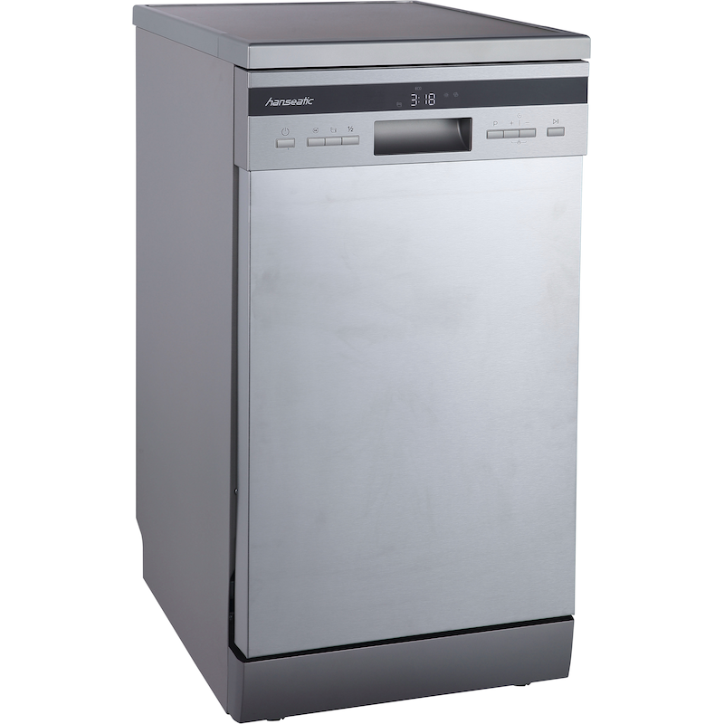 HANSEATIC Standgeschirrspüler »HG4585D10J7636EI« 10 Maßgedecke silberfarben Verschmutzungserkennung