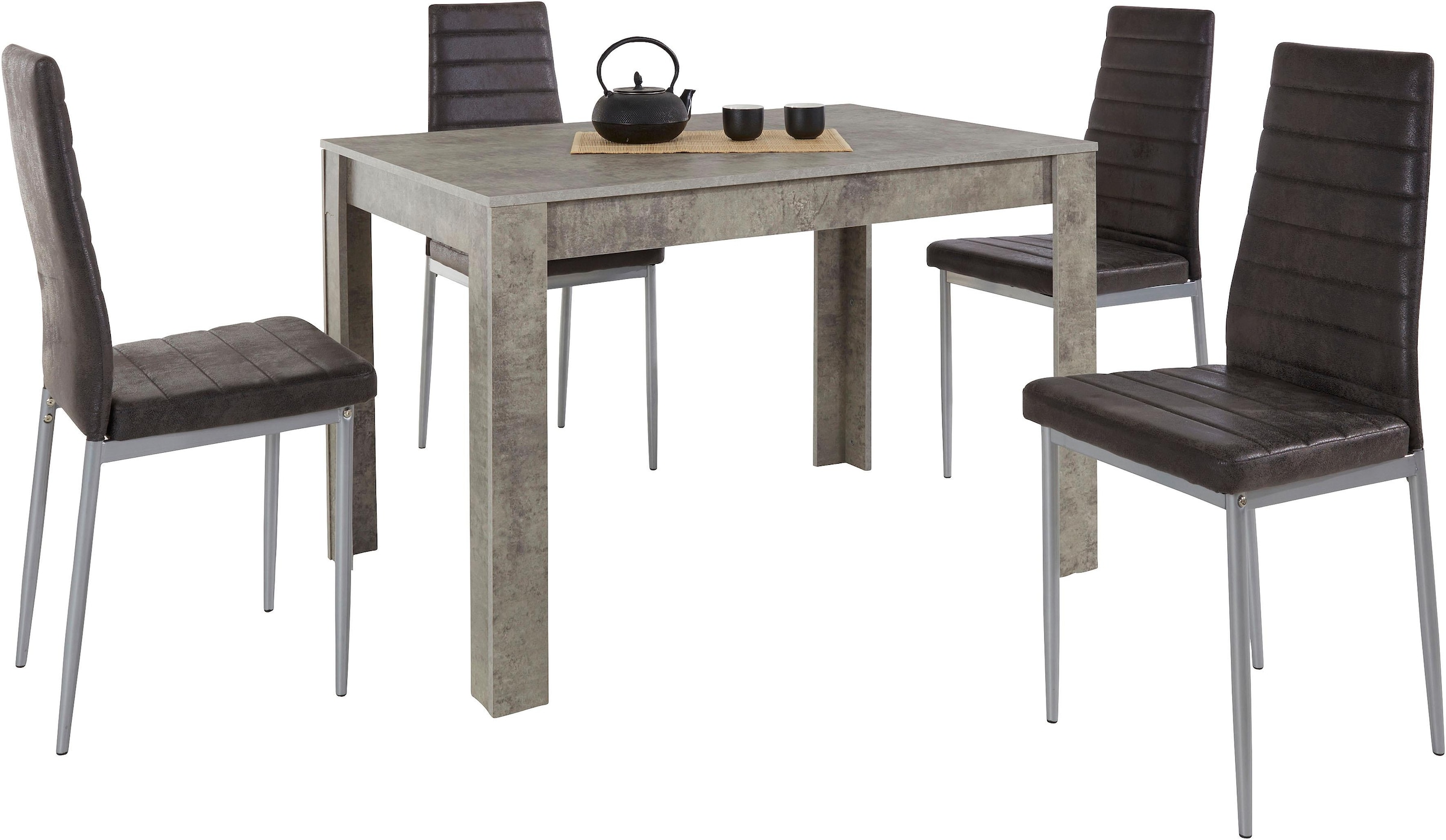 INOSIGN Essgruppe »mit Tisch und 4 Stühlen«, (Set, 5 tlg.), Tischbreite 120 cm Esszimmer Set, Tischgruppe