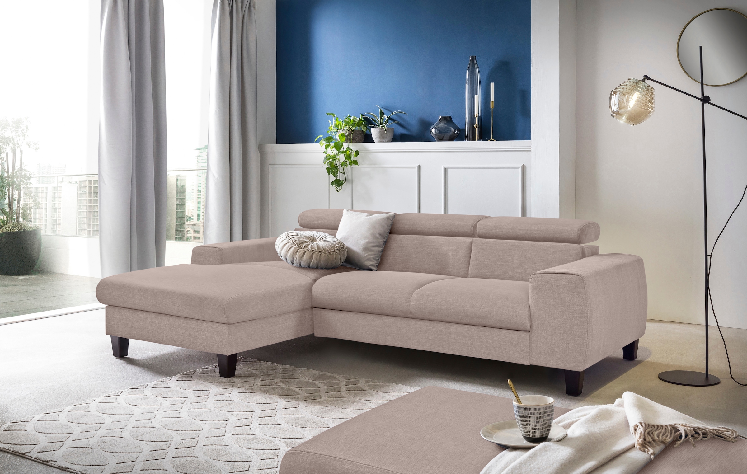 COTTA Ecksofa "Morven L-Form mit Kopfteilverstellung" wahlweise mit Bettfun günstig online kaufen