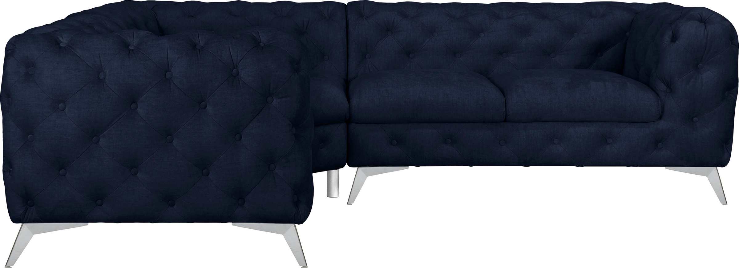 Leonique Chesterfield-Sofa »Ecksofa GLYNIS L-Form mit Wellenunterfederung, günstig online kaufen
