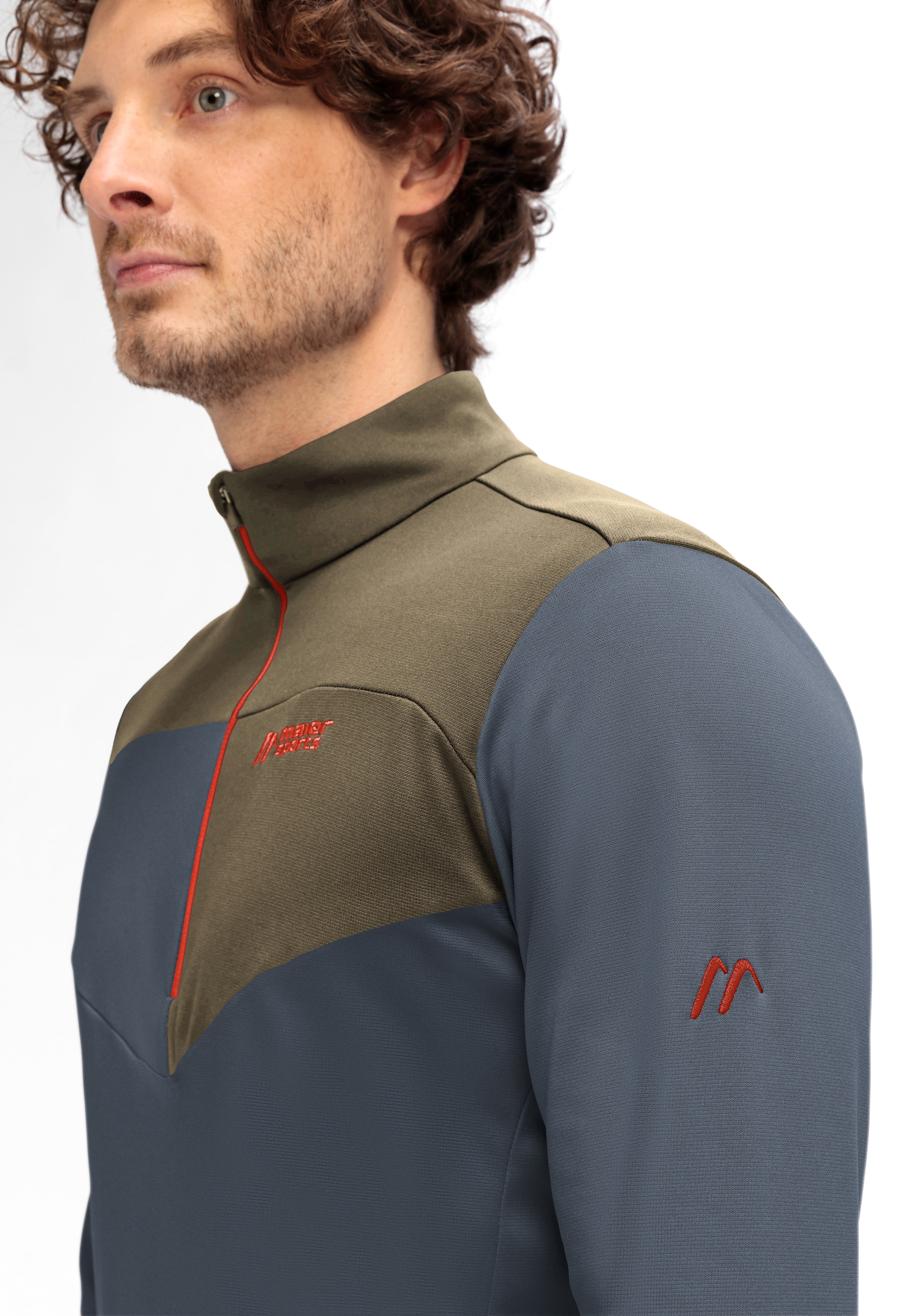 Maier Sports Rollkragenpullover »Felian« Herren Midlayer, pflegeleichtes Half-Zip Fleece, Regular Fit