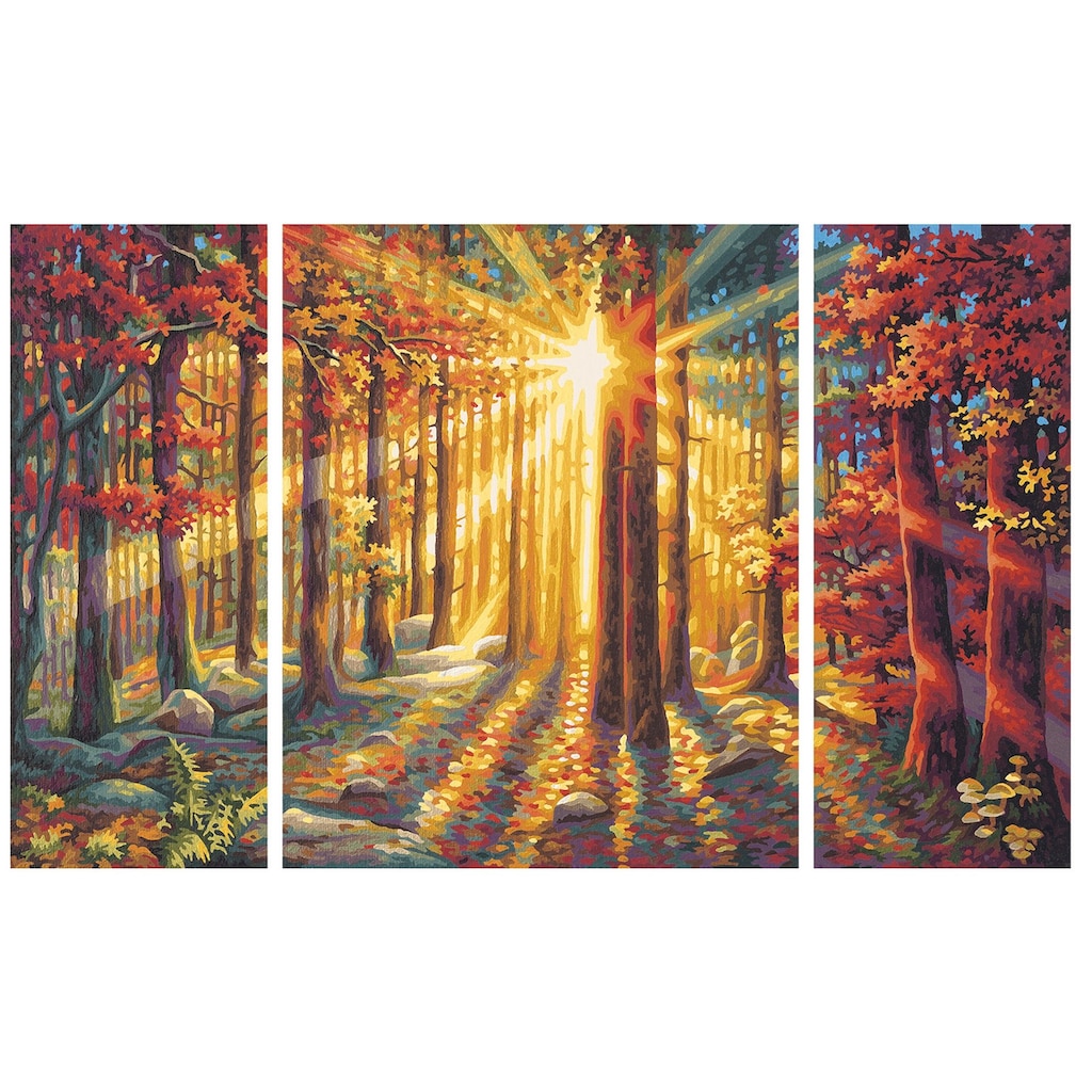 Schipper Malen nach Zahlen »Meisterklasse Triptychon - Herbstwald«, Made in Germany