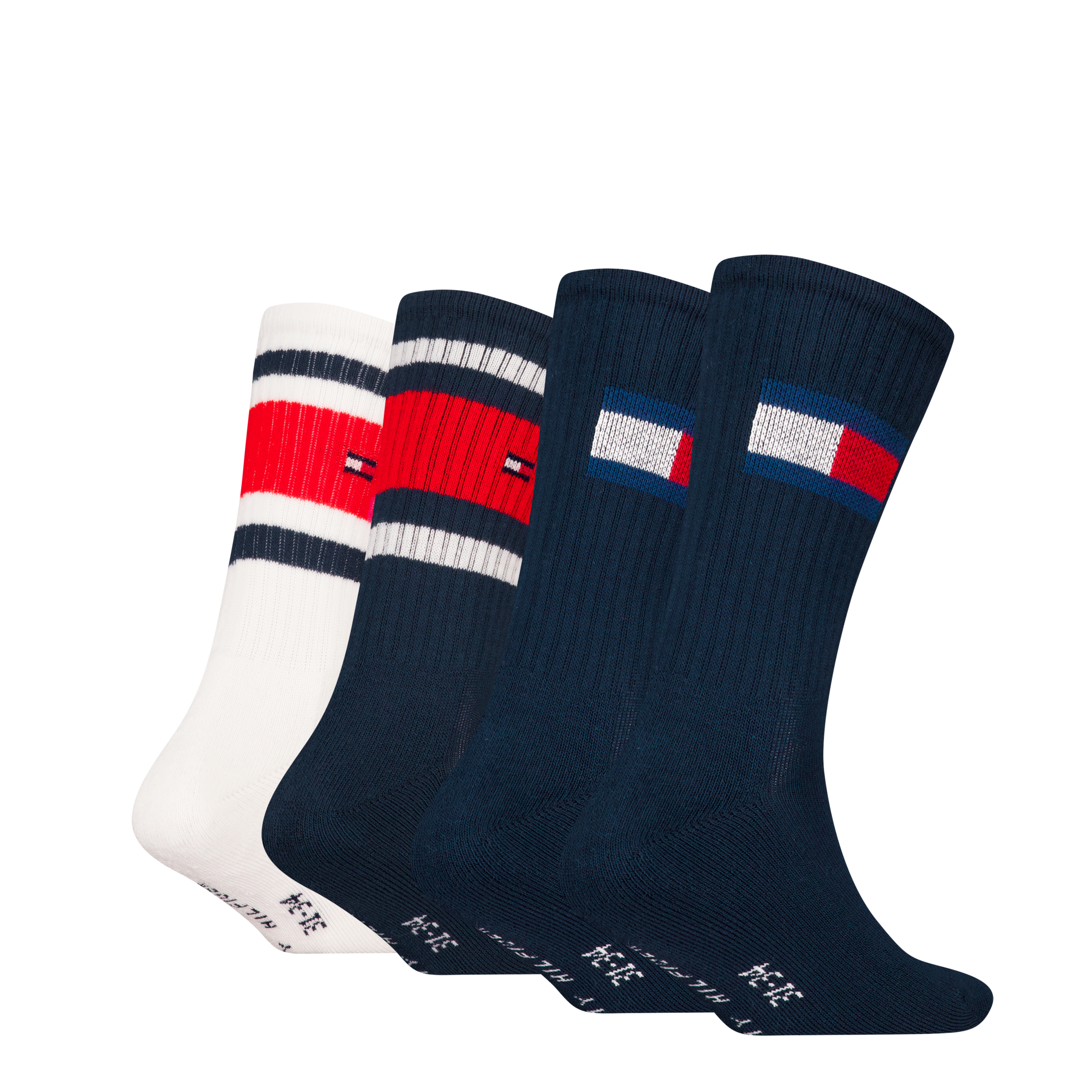 Tommy Hilfiger Socken »TH KIDS SOCK 4P FLAG & SPORT STRIPE ECOM«, (4 Paar), mit verstärkten Fersenbereichen