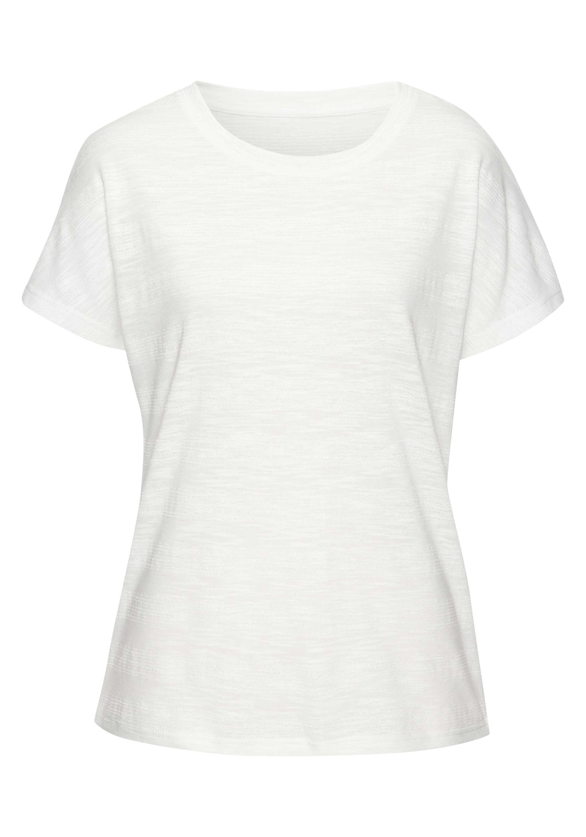 Vivance T-Shirt »mit modischer Strukturoptik« 2er-Pack,  aus pflegeleichter Qualität mit Baumwolle