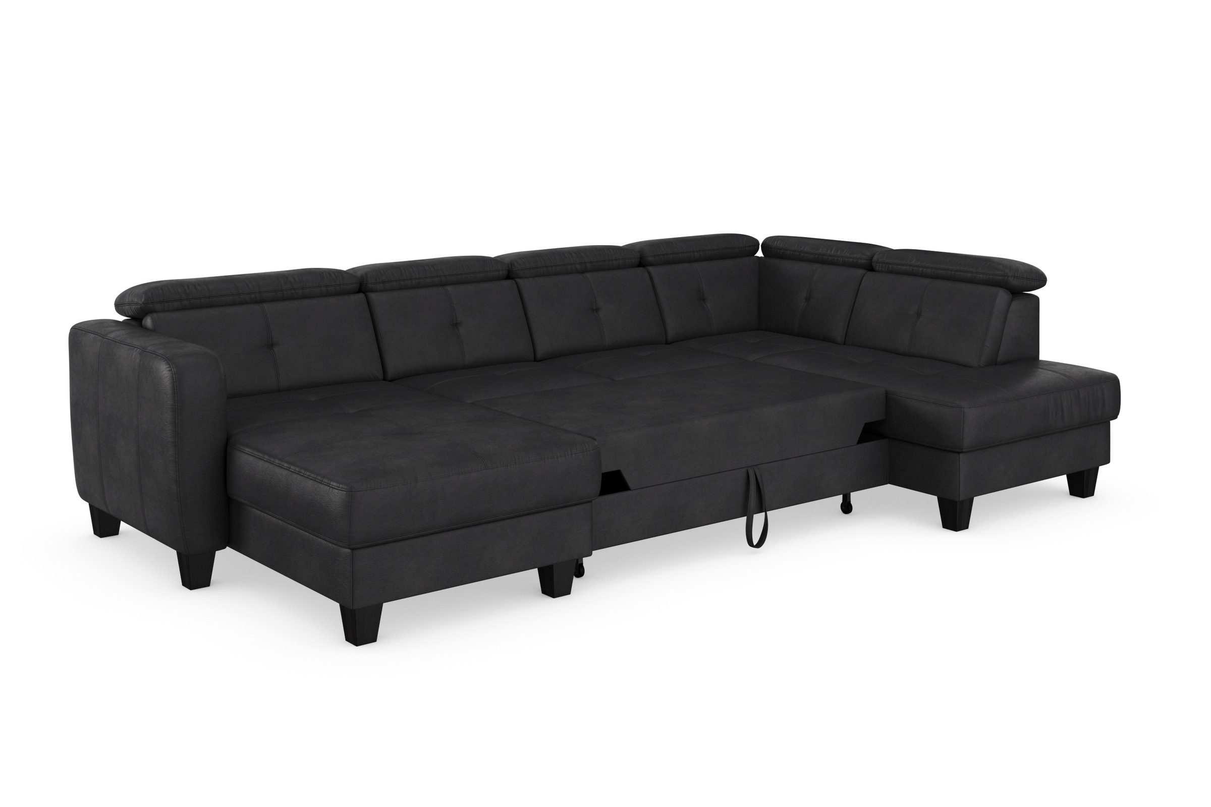 sit&more Wohnlandschaft »Belluci U-Form«, Kopfteilverstellung und Federkern, wahlweise mit Bettfunktion