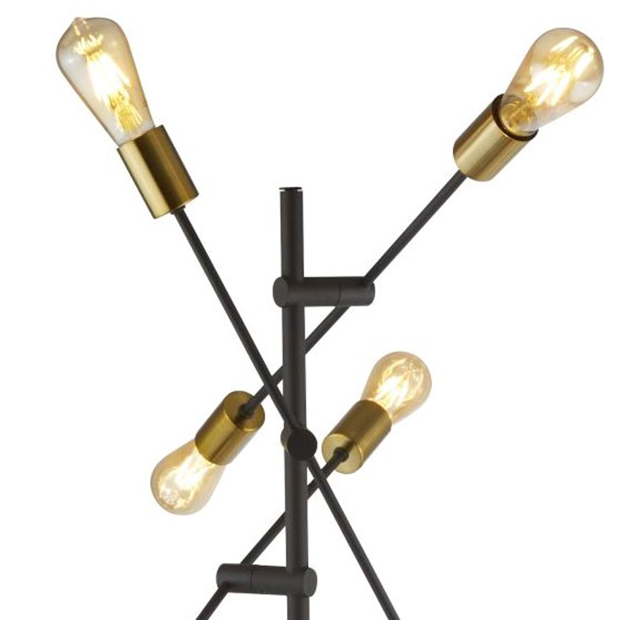 Searchlight Stehlampe »Armstrong 6Lt Floor Lamp - Black & Satin Brass Metal« E27 1 Stk.