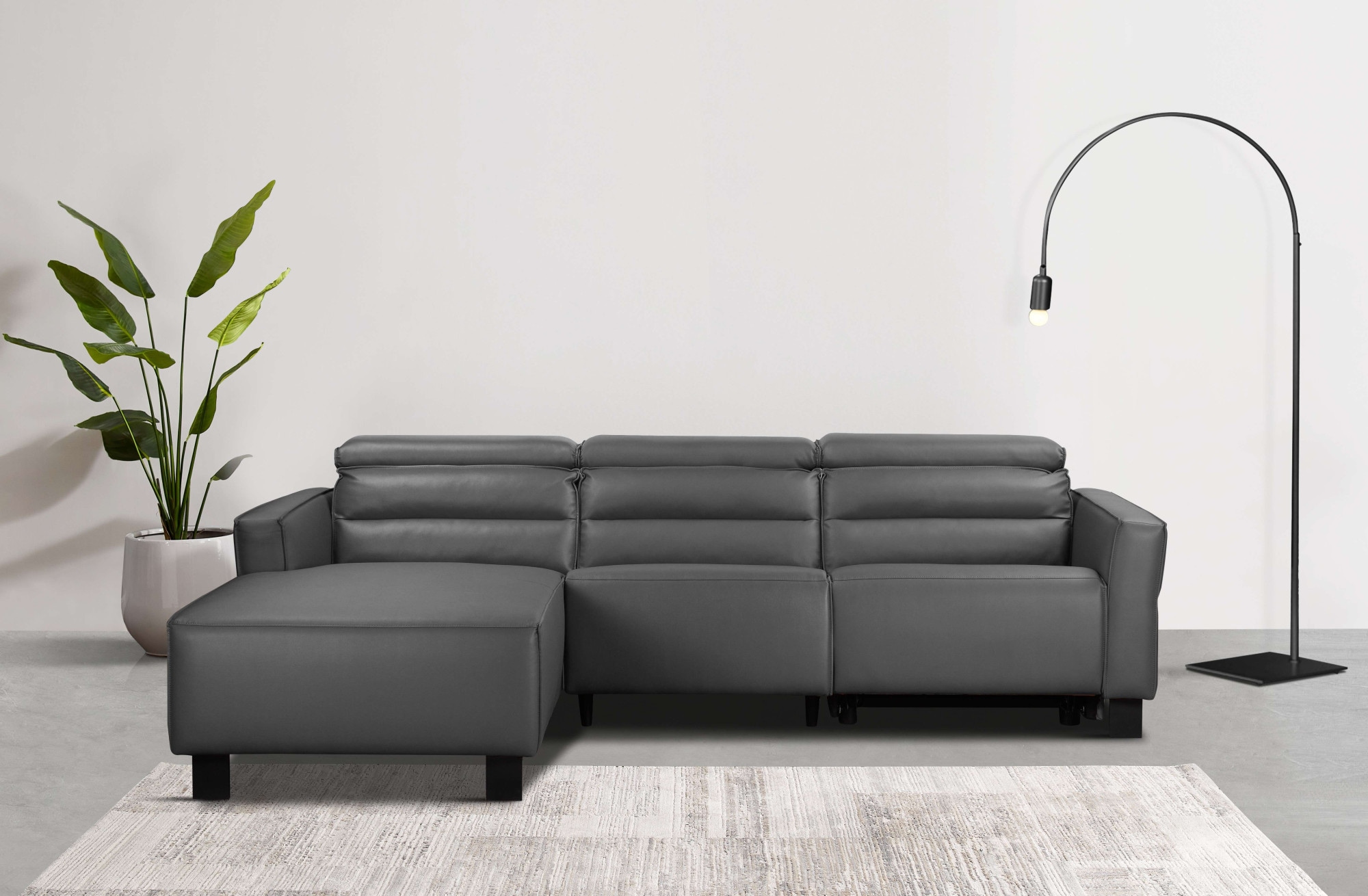 Places of Style Ecksofa »Carpari, L-Form, 263 cm, manuelle o. elektrische Relaxfunktion,«, USB A/C und Kopfteilverstellg