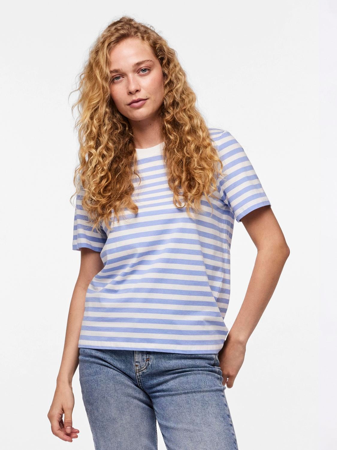 pieces Kurzarmshirt »PCRIA SS TEE STRIPES NOOS BC«