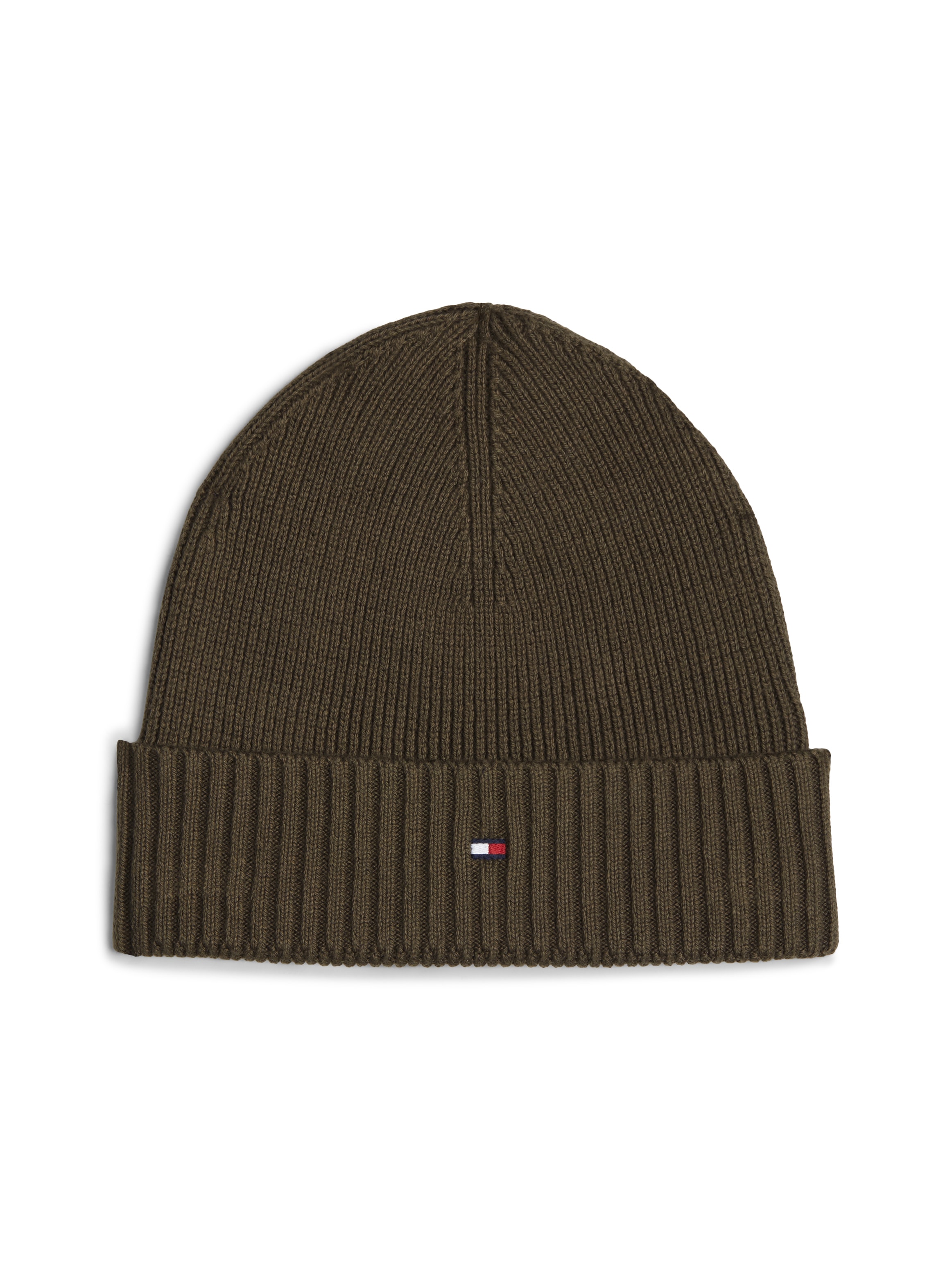 Tommy Hilfiger Strickmütze »TH FLAG PIMA COTTON BEANIE«, mit Logostickerei