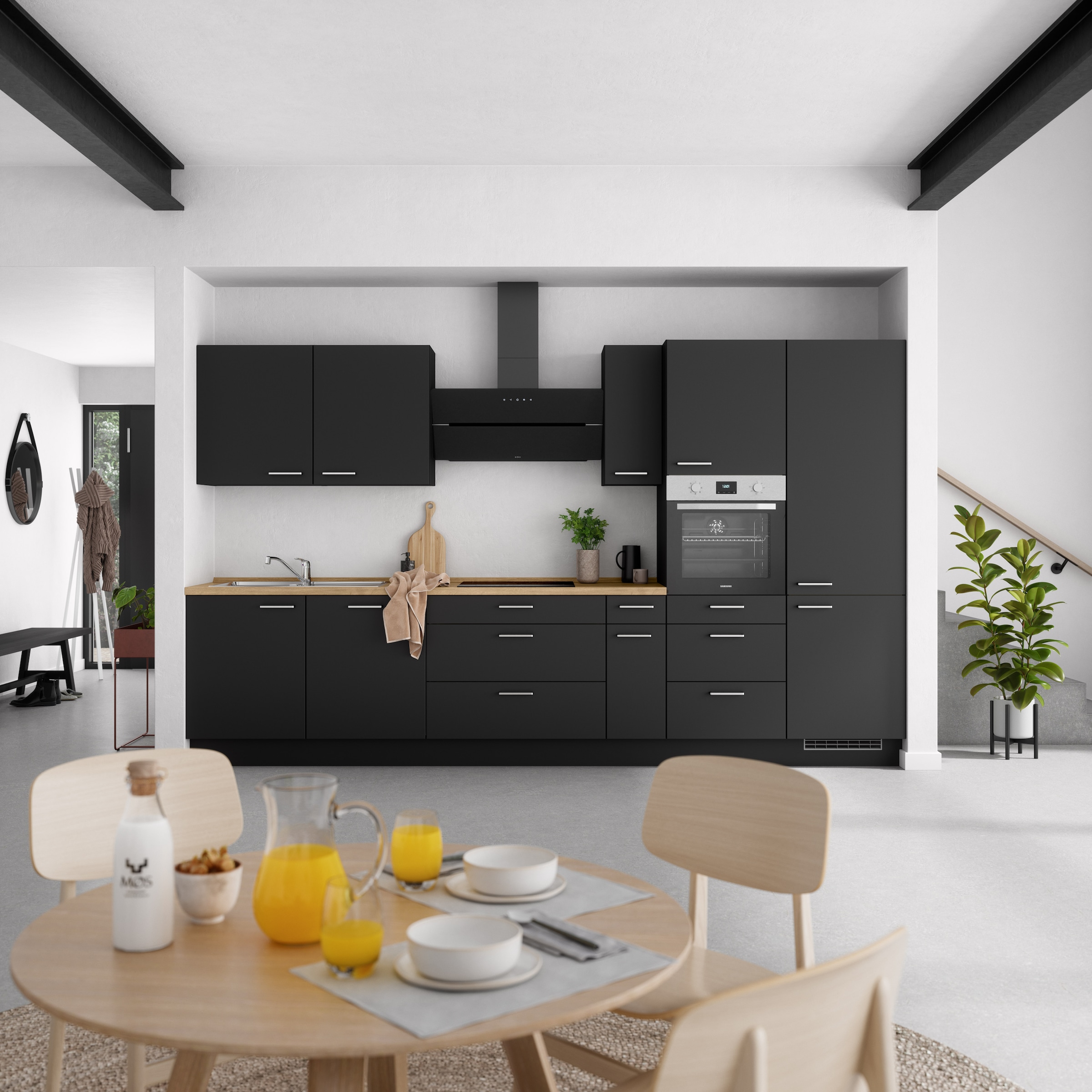 nobilia® Küchenzeile »"Touch II"«, vormontiert, Ausrichtung wählbar, Breite 360 cm, wahlw. mit E-Geräten