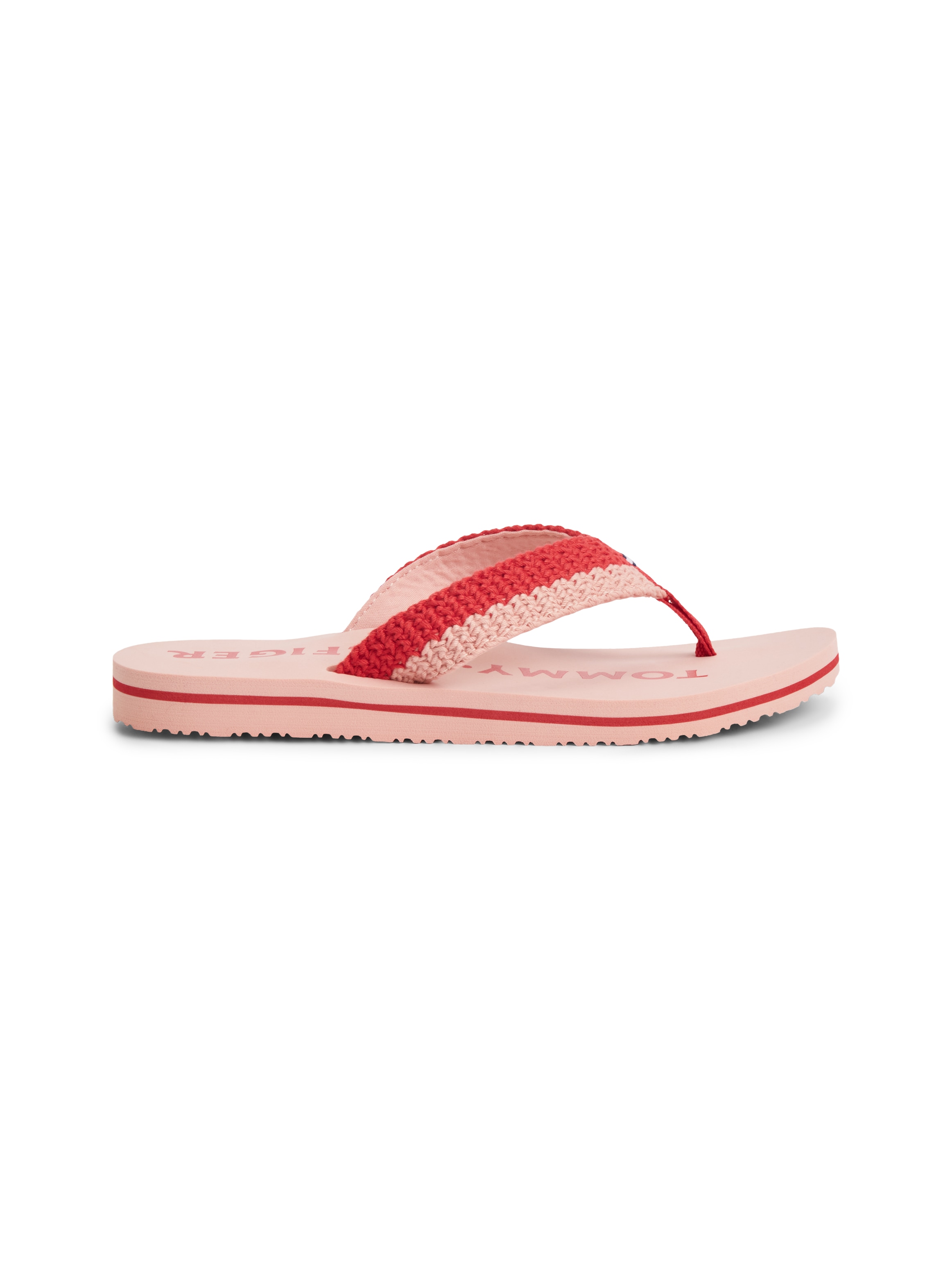 Tommy Hilfiger Zehentrenner »TH CROCHET SUMMER SANDAL«  Dianette, Strandschuh in sommerlicher Häkeloptik