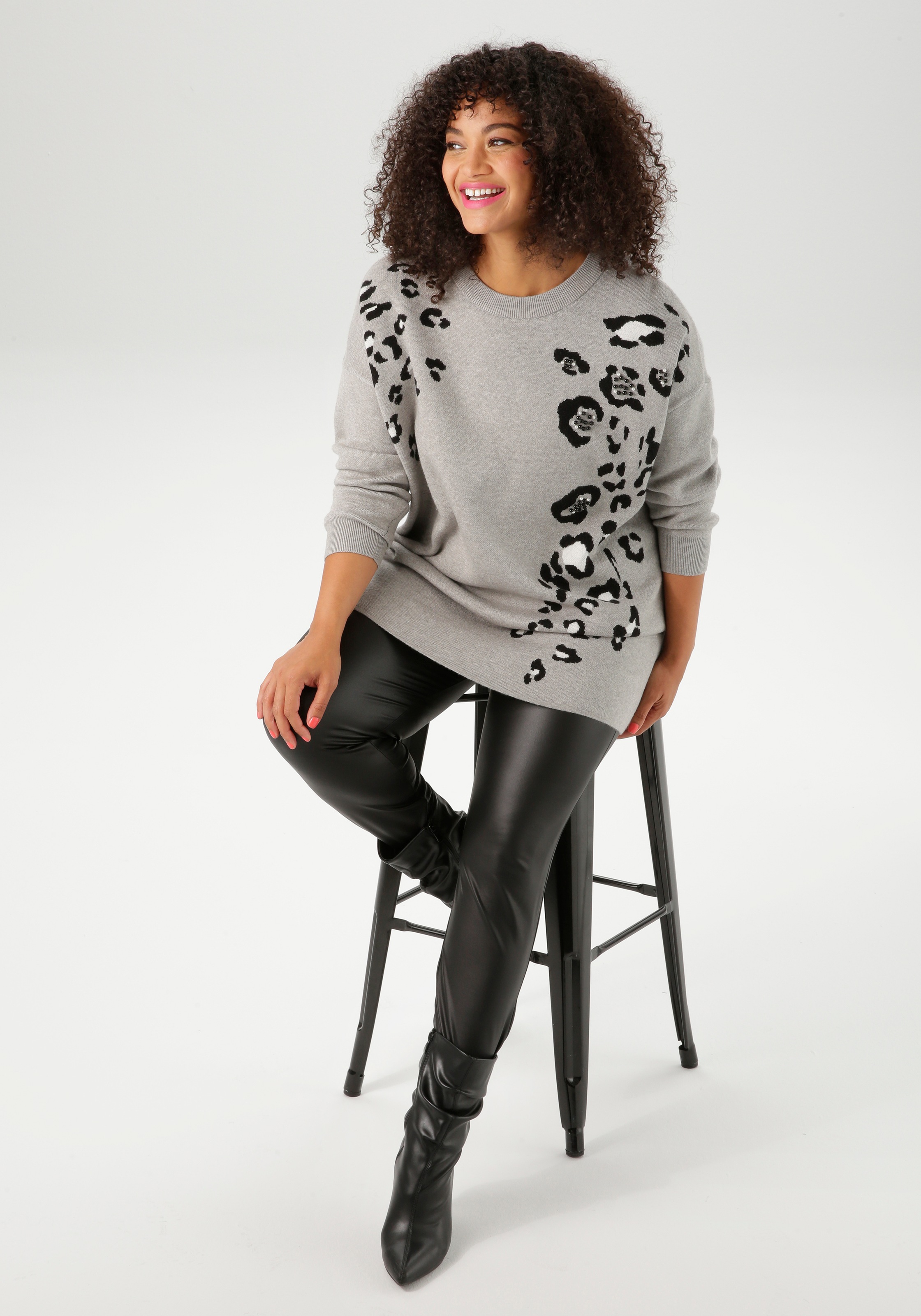 Aniston PLUS Leggings, aus elastischem Lederimitat - NEUE KOLLEKTION