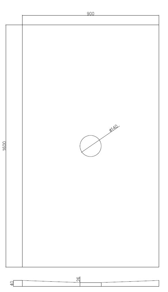 Marwell Duschwanne, 160 x 90 x 4 cm aus sehr stabilem, wasserdichtem Polystyrol