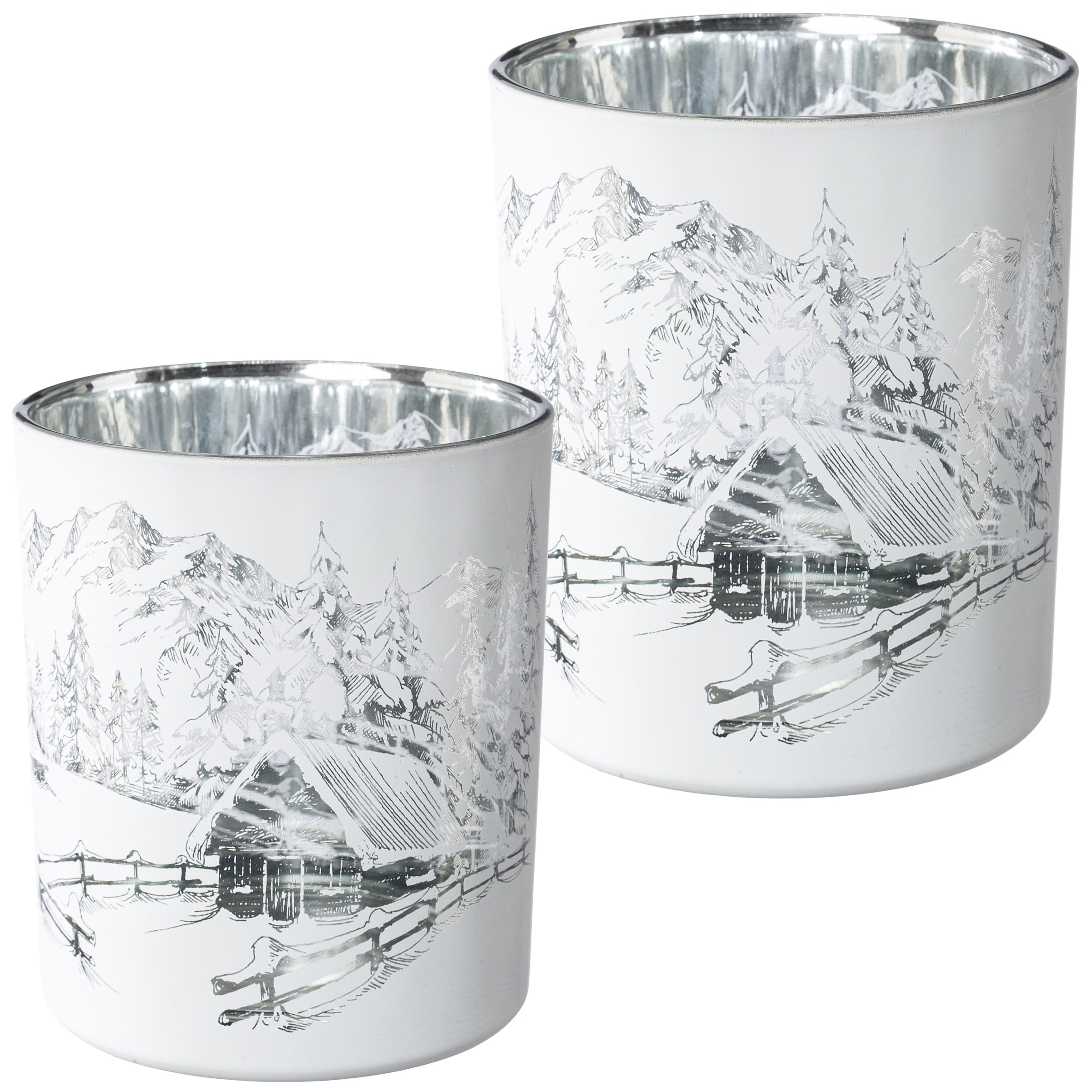 Windlicht CREATIV HOME "Windlicht", weiß, H:10cm Ø:9cm