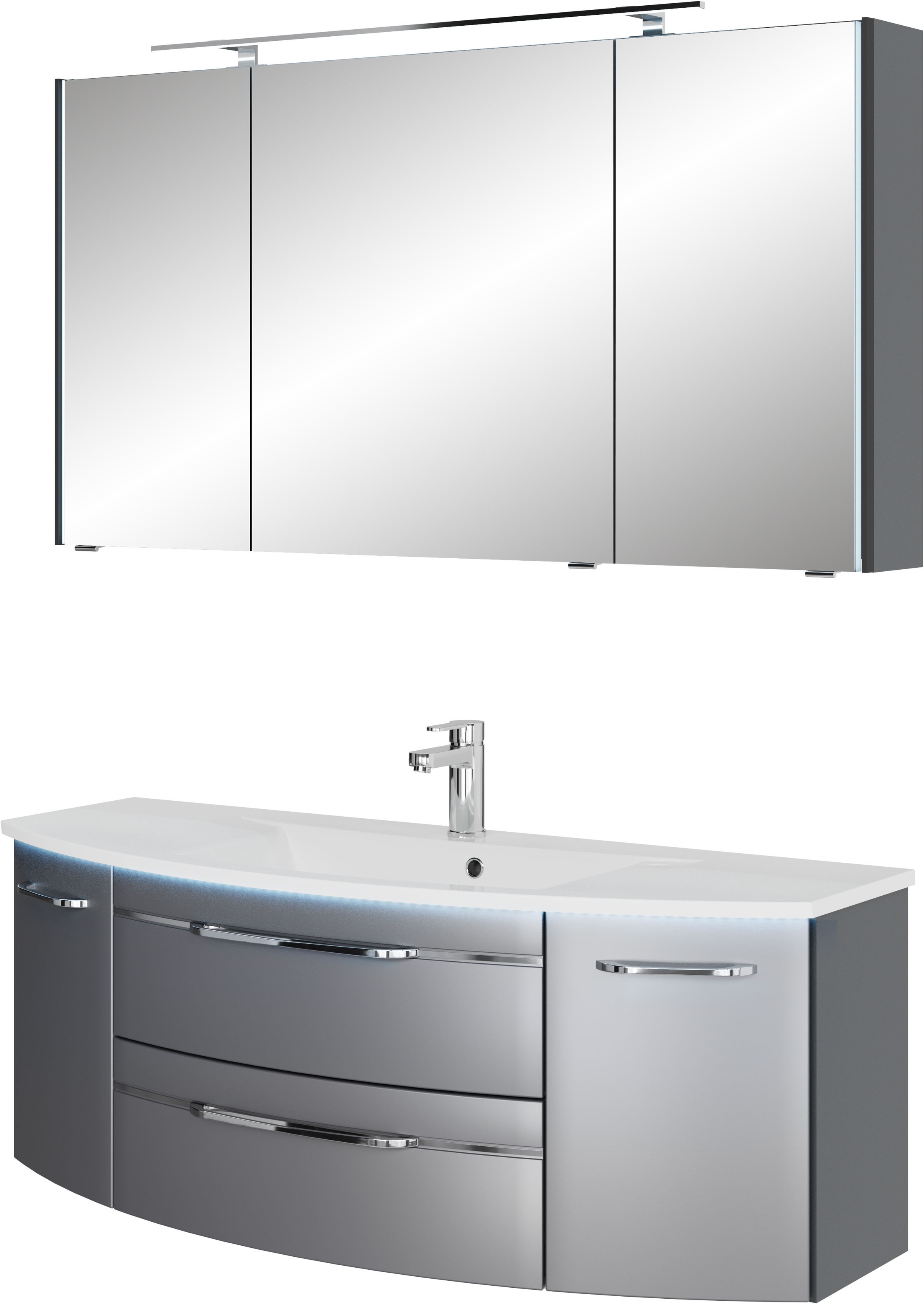 Saphir Badmöbel-Set »Serie 7045 2-teilig Mineralmarmor-Waschtisch mit LED-S günstig online kaufen