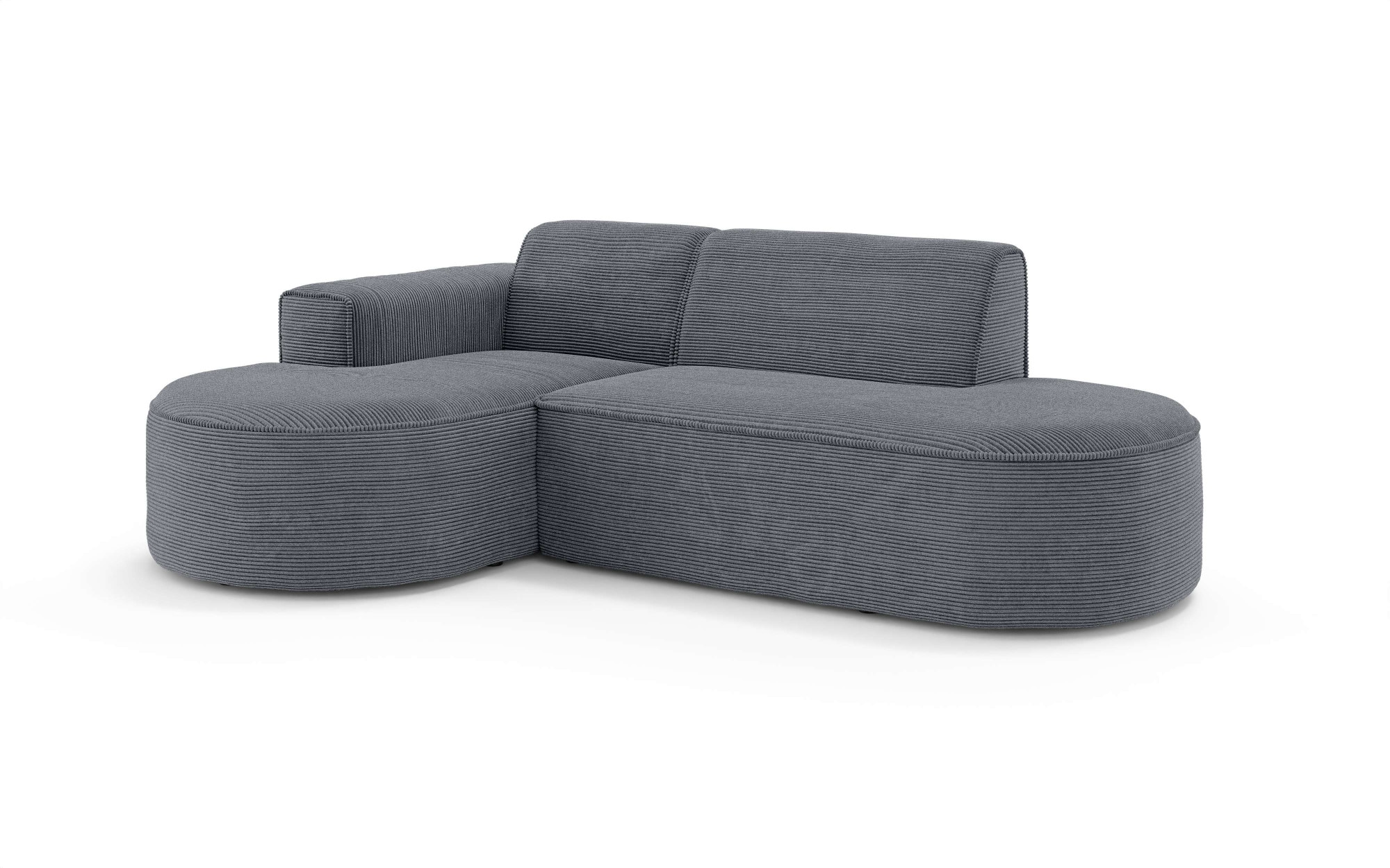 OTTO home Ecksofa »ADELLA Design-Sofa mit Recamiere rechts/links, 248/159/76 cm«, L-Form mit Wellenunterfederung, runde Form, auch in Cord
