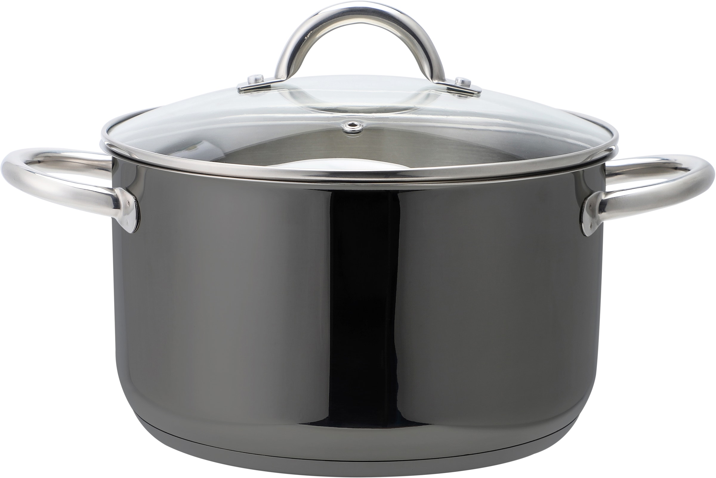 ECHTWERK Topf-Set »Black-Edition«, Edelstahl 18/8, (Set, 8 tlg., je 1 Kochtopf 16/20/24 cm, Kasserolle 16 cm, Bratpfanne 24 cm), für alle Herdarten geeignet, Induktion