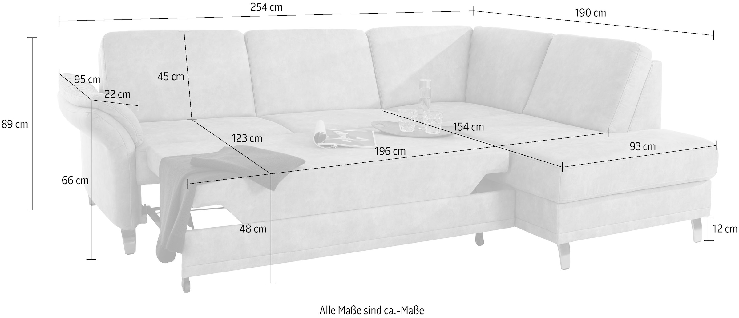 sit&more Ecksofa »Clio L-Form«, wahlweise mit Bettfunktion und Bettkasten, inklusive Federkern