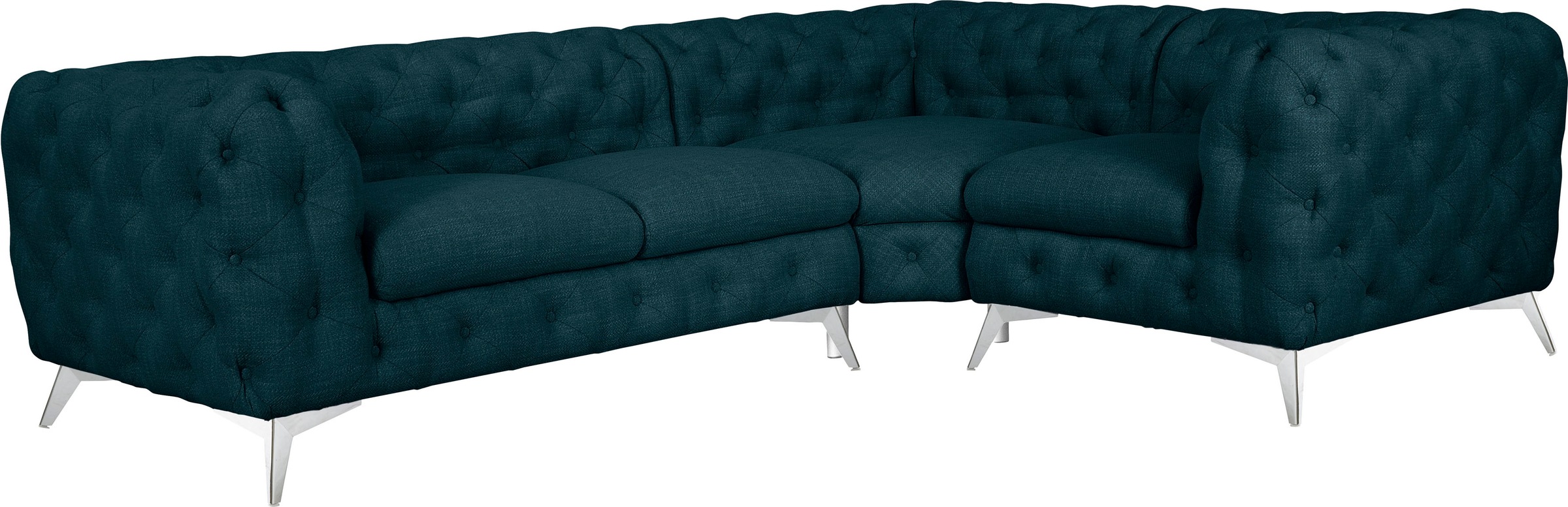 Leonique Chesterfield-Sofa »Ecksofa GLYNIS L-Form mit Wellenunterfederung, günstig online kaufen