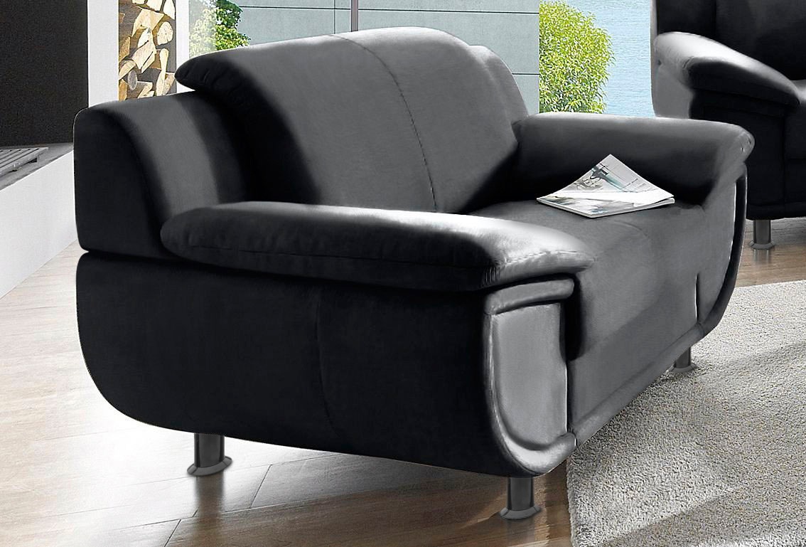 TRENDMANUFAKTUR Sessel »Rondo, Breite 121 cm, breite Armlehnen, Füße schwar günstig online kaufen