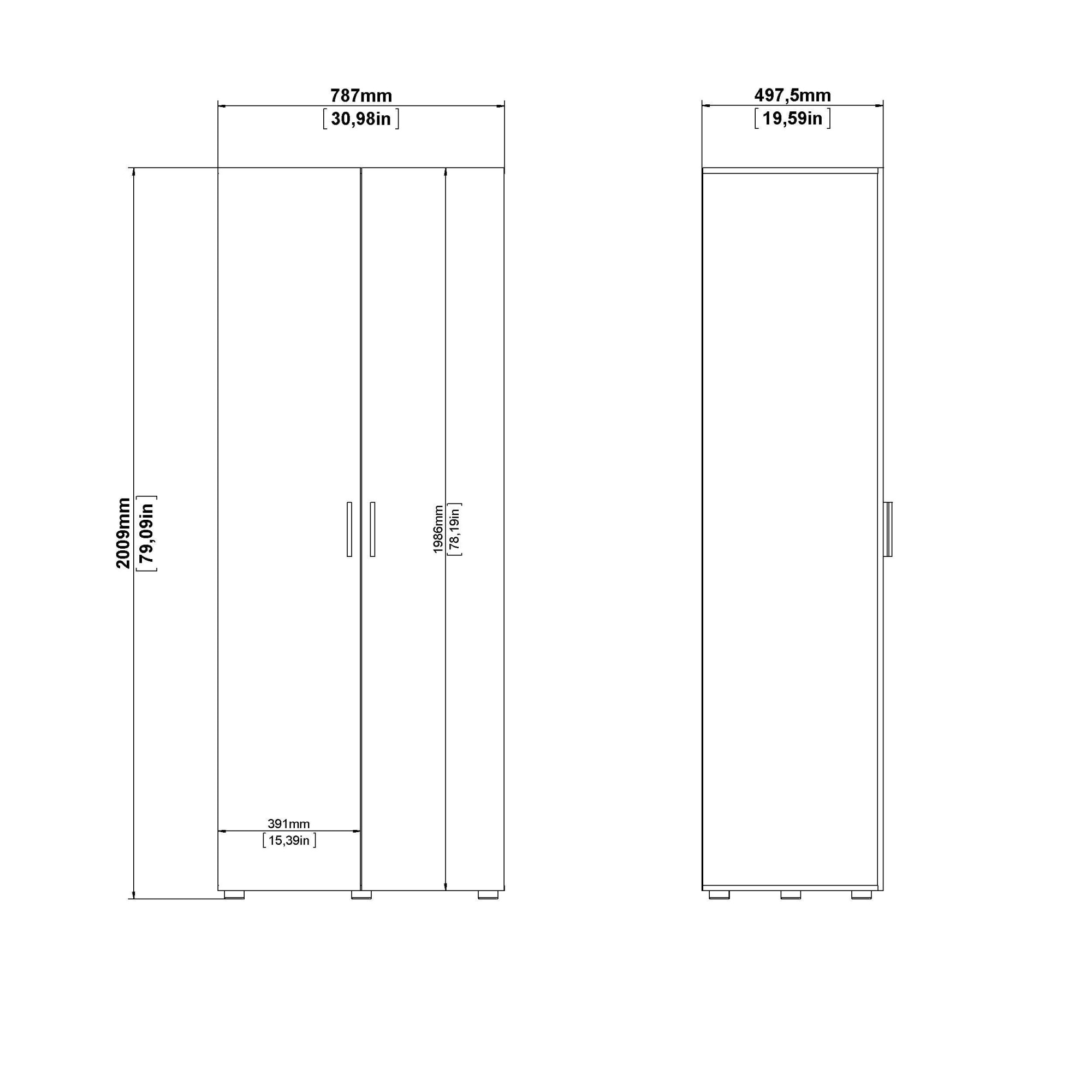 INOSIGN Kleiderschrank »Pepe Drehtürenschrank, Stauraum«, Breite 79 oder 118 cn, Höhe 200,9 cm