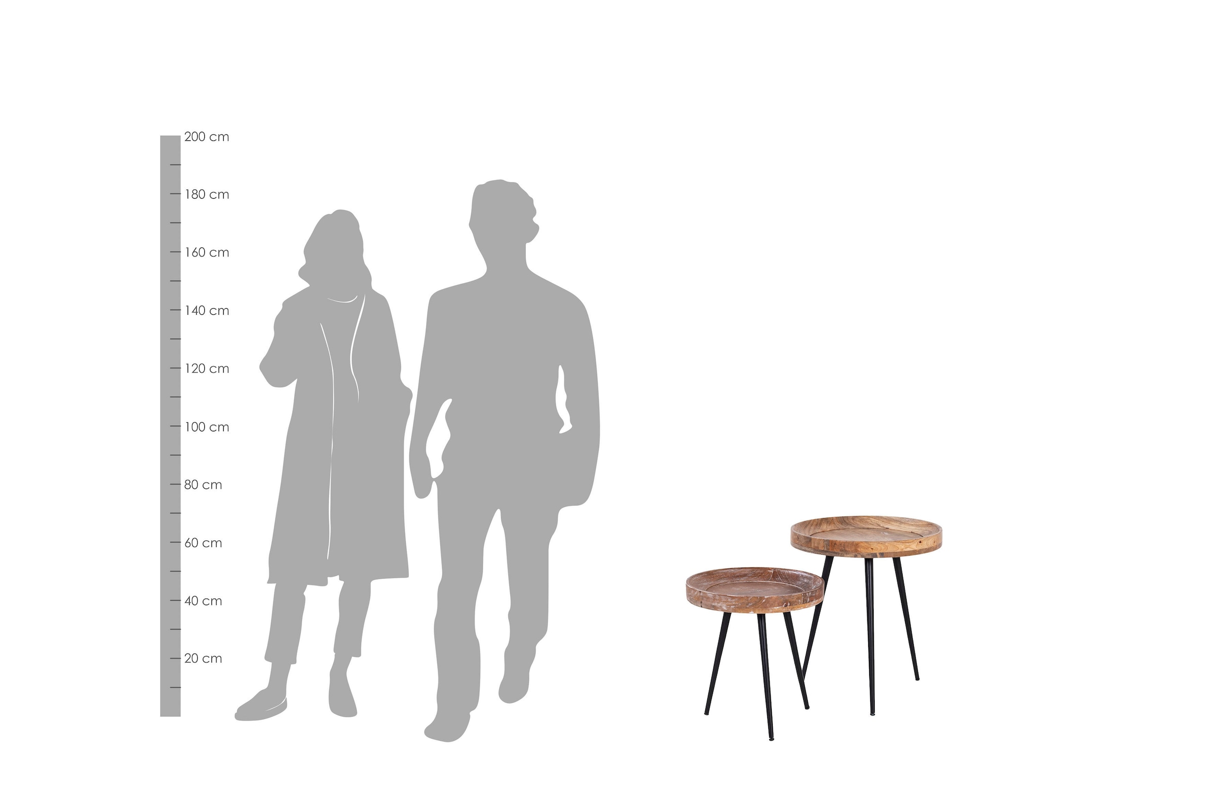 byLIVING Beistelltisch »Ava«, Massive runde Tischplatte, Durchmesser 38 oder 45 cm