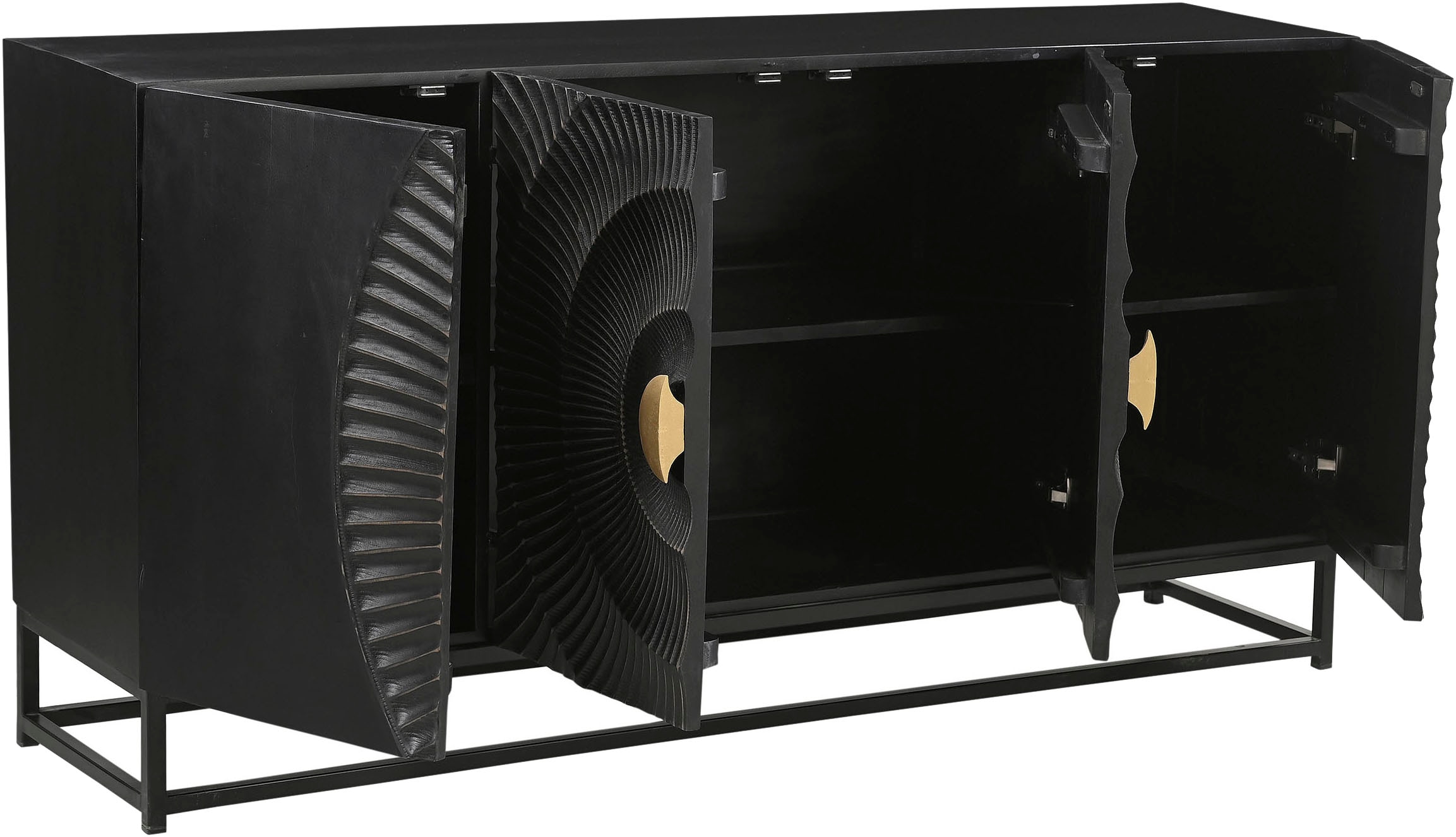 SIT Sideboard, (1 St.), mit Schnitzmuster und goldfarbenem Griff