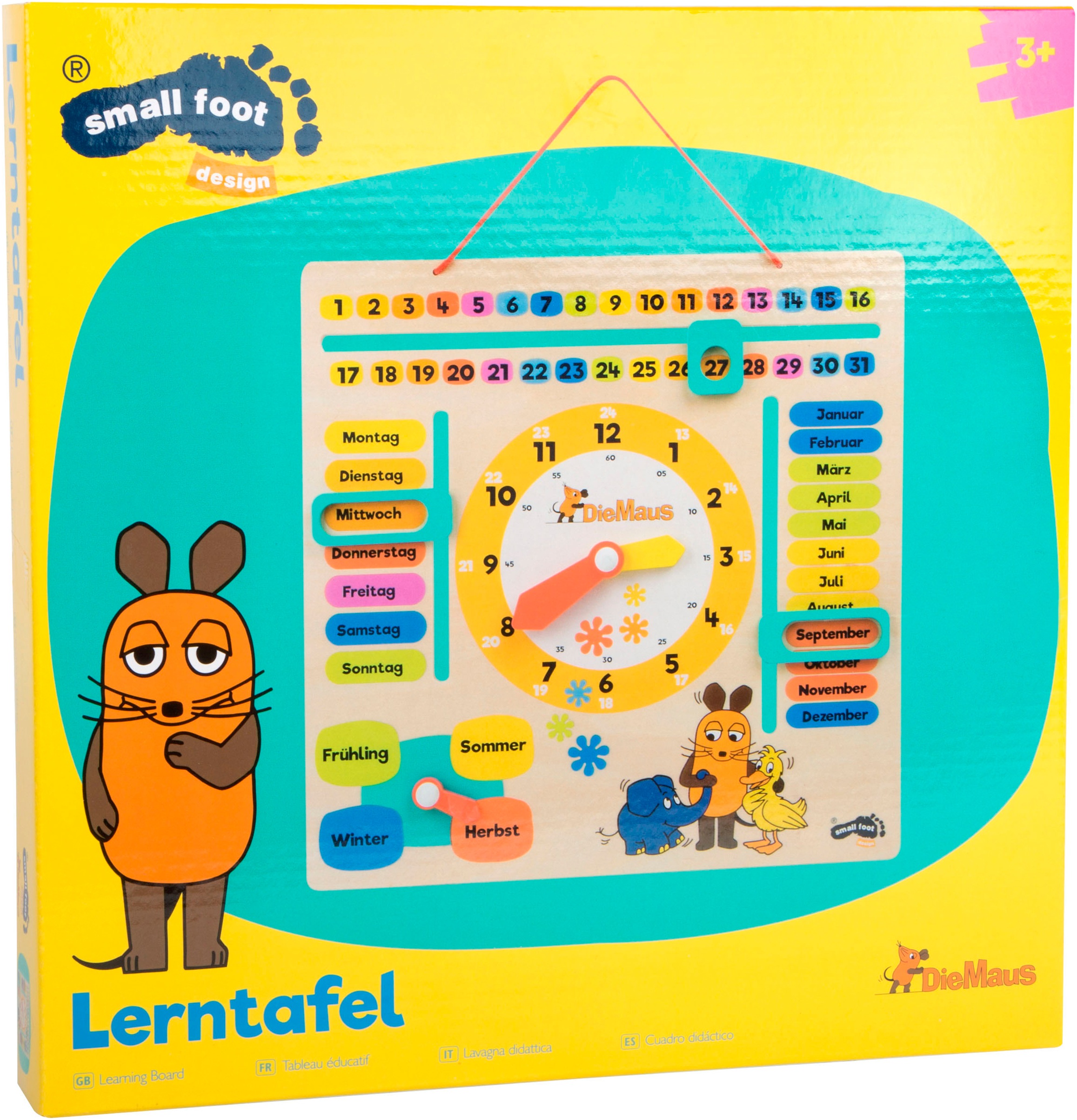 Small Foot Lernspielzeug »Die Maus, Lernuhr mit Kalender«
