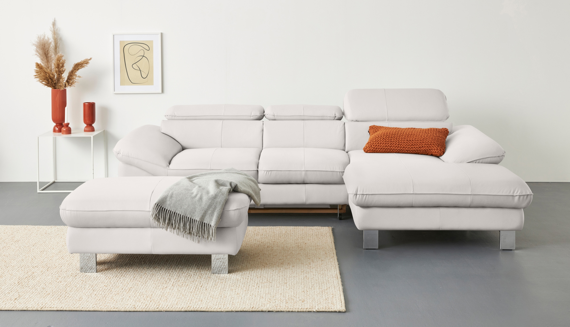 COTTA Ecksofa Driver, mit Kopfteilverstellung, wahlweise mit Bettfunktion