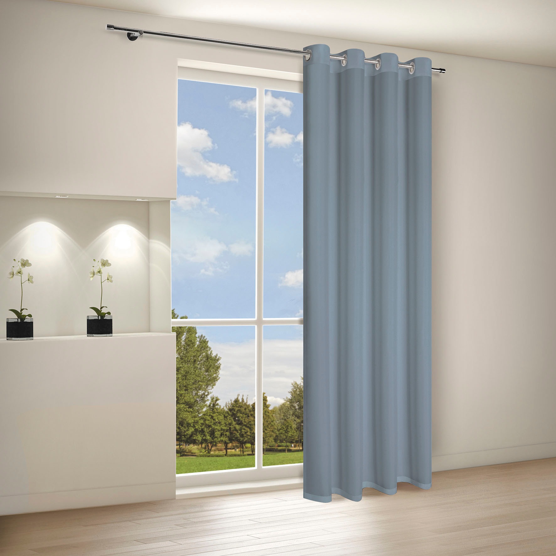 Gerster Vorhang »Ilia«, (1 St.), HxB: 235x140, klasischer Uni Ösenschal günstig online kaufen