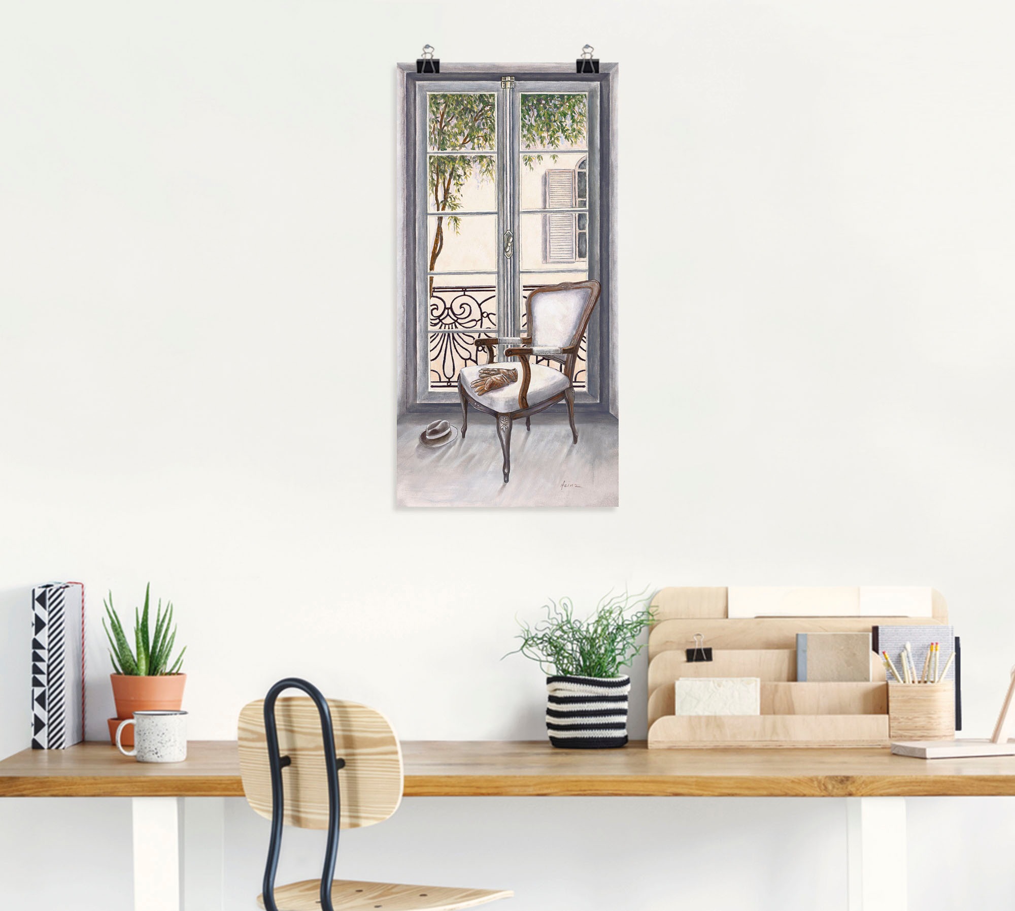 Artland Wandbild »Sessel vor einem Fenster«, Innenarchitektur, (1 St.), als Alubild, Outdoorbild, Leinwandbild, Poster, Wandaufkleber