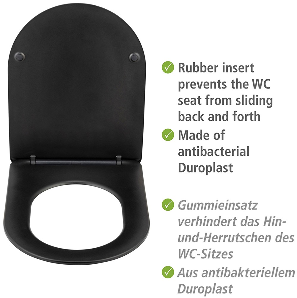WENKO WC-Sitz »Modell Galati«, aus Duroplast, ultraflach, D-Form, mit Absenkautomatik