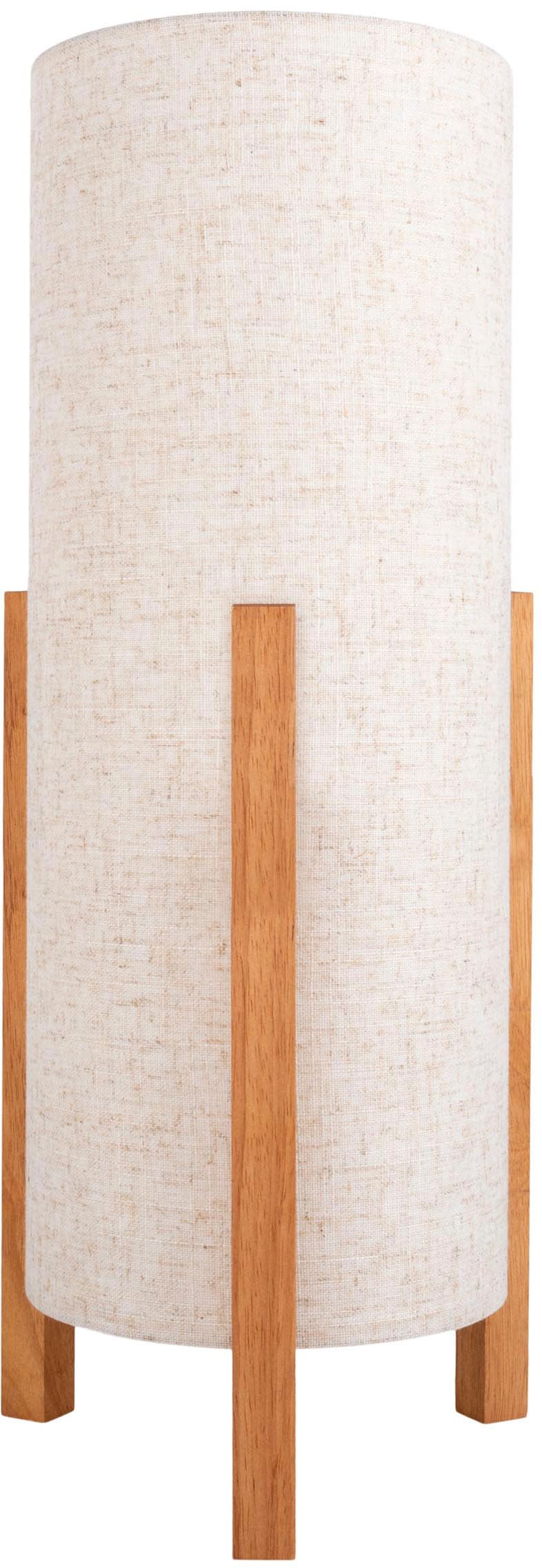 näve Tischleuchte »Matida«, 1 flammig, Leuchtmittel E27 | ohne Leuchtmittel, 1xE27 exkl., Holzgestell, Textilschirm natur, H: ca. 110cm, D: ca.20cm