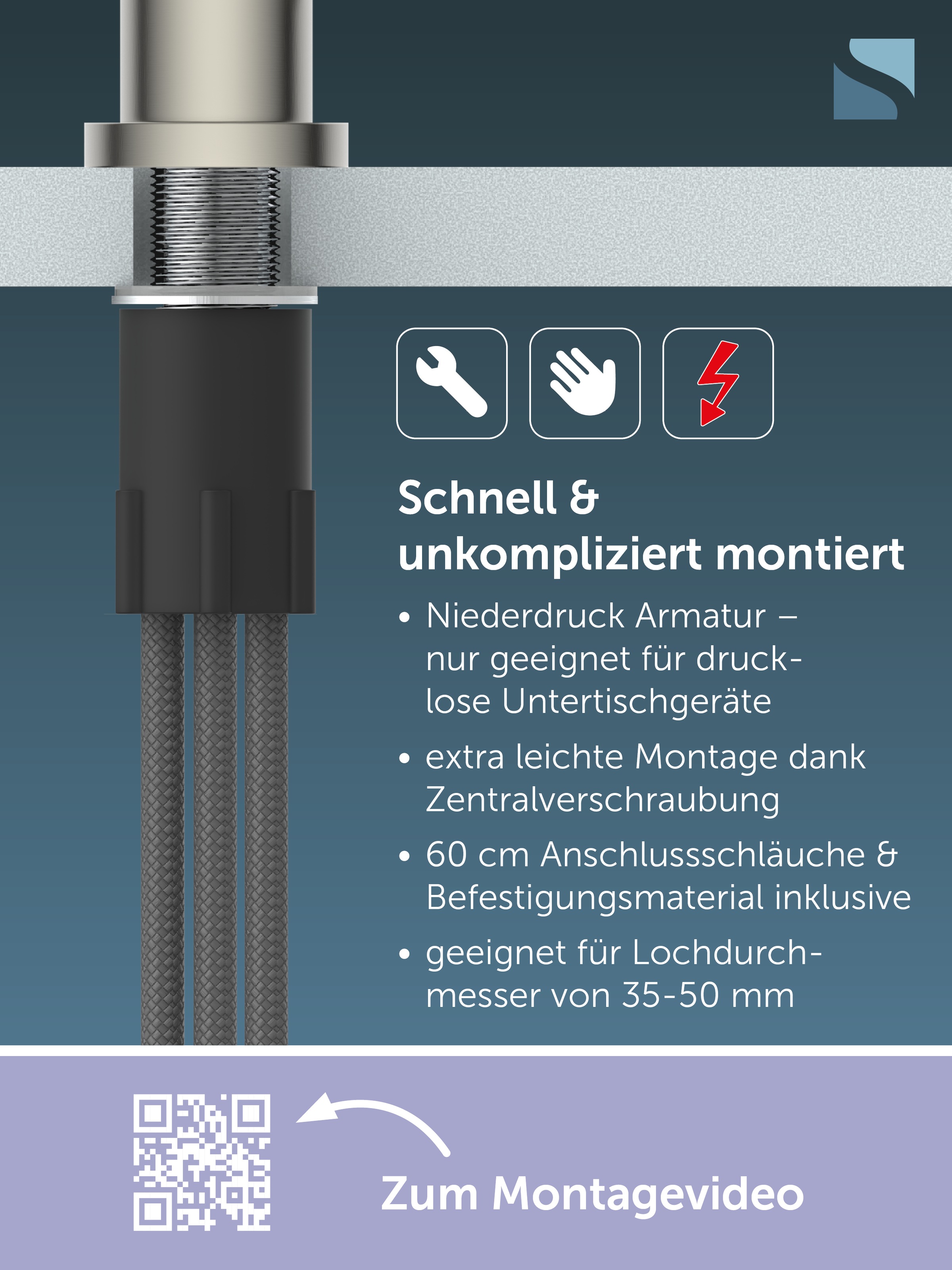Schütte Spültischarmatur »Cornwall« Niederdruckarmatur, Dripless, 360° schwenkbar, Marken-Strahlregler