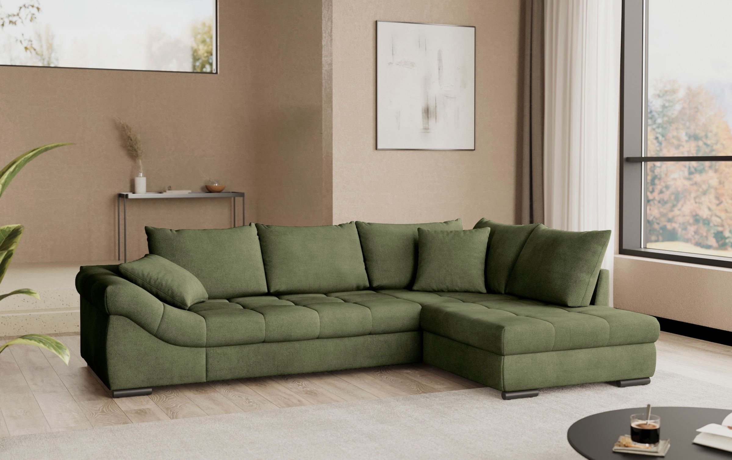 Mr. Couch Ecksofa »Allegro, L-Form«, mit Hochschläfer-Bettauszug, wahlweise mit Kaltschaum