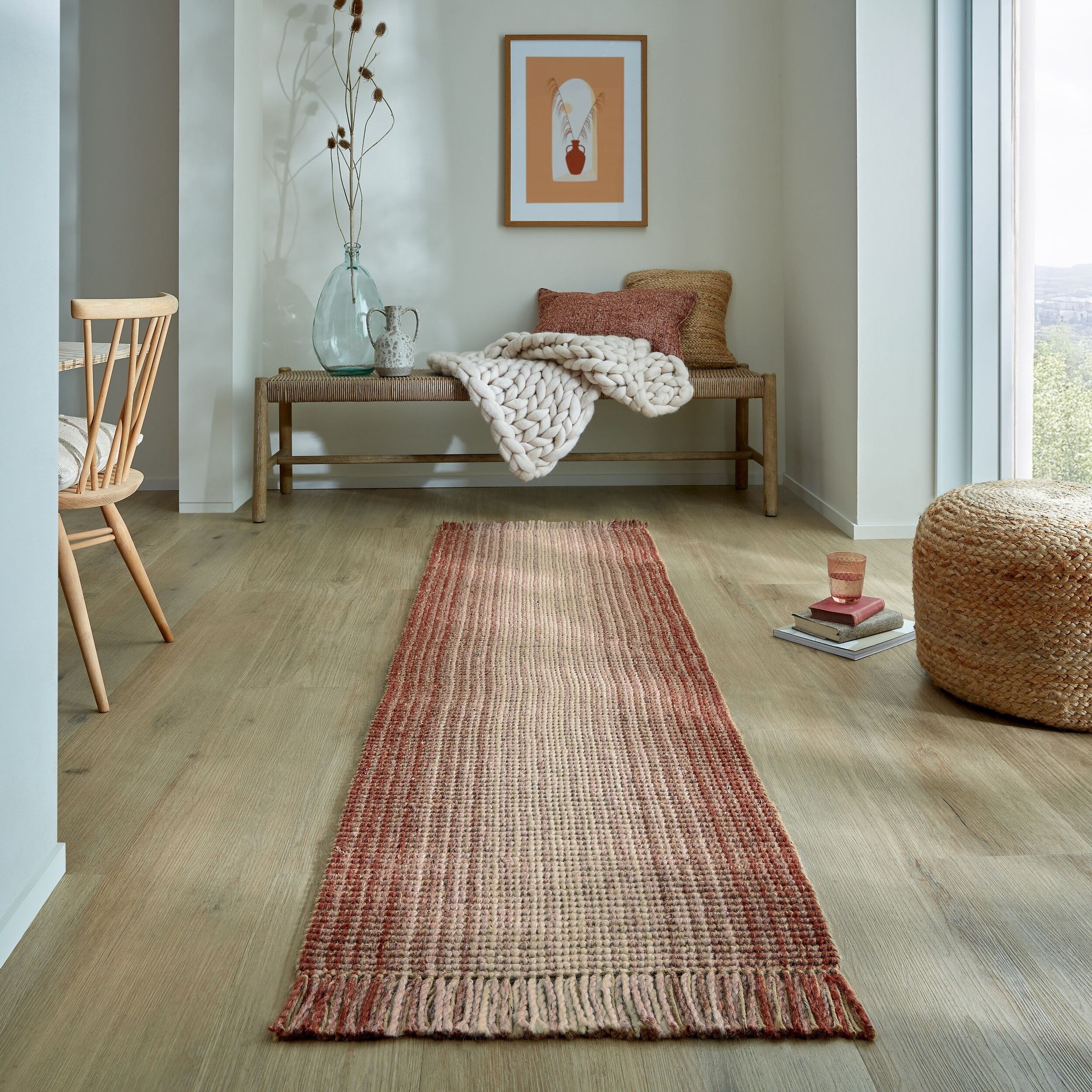 FLAIR RUGS Läufer »Jute Ombre«, rechteckig, 8 mm Höhe günstig online kaufen