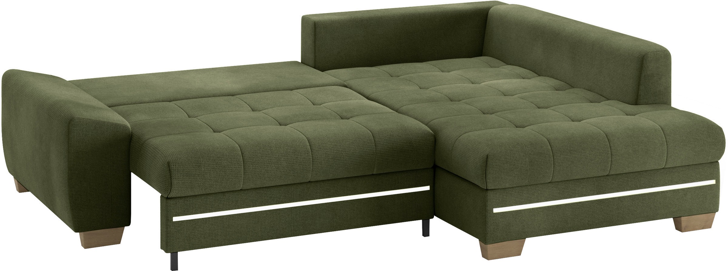 Mr. Couch Ecksofa »Nikita II, L-Form«, mit Kaltschaum, RGB-LED Beleuchtung, wahlweise mit Bett, Bettkasten