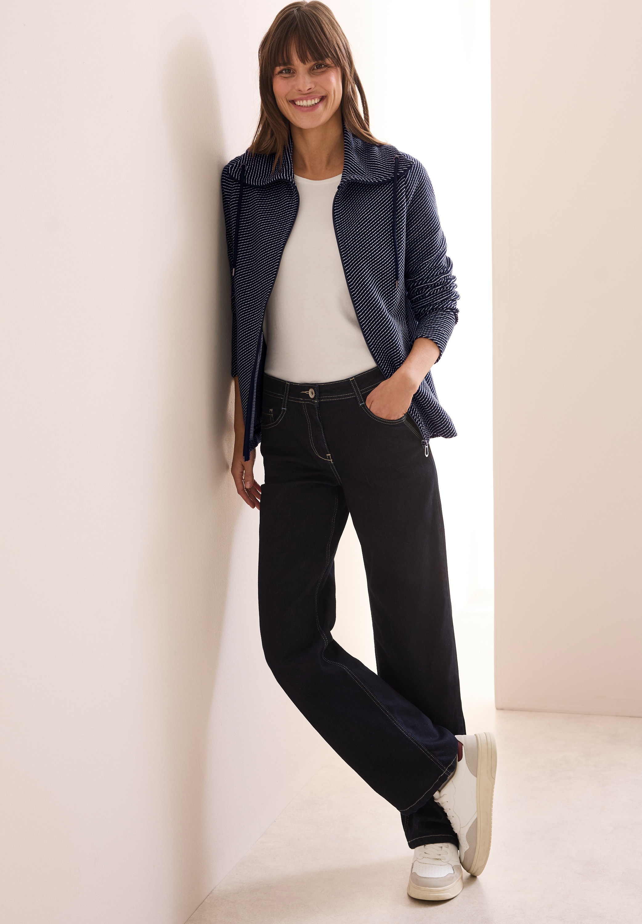 Cecil Sweatjacke mit Stehkragen