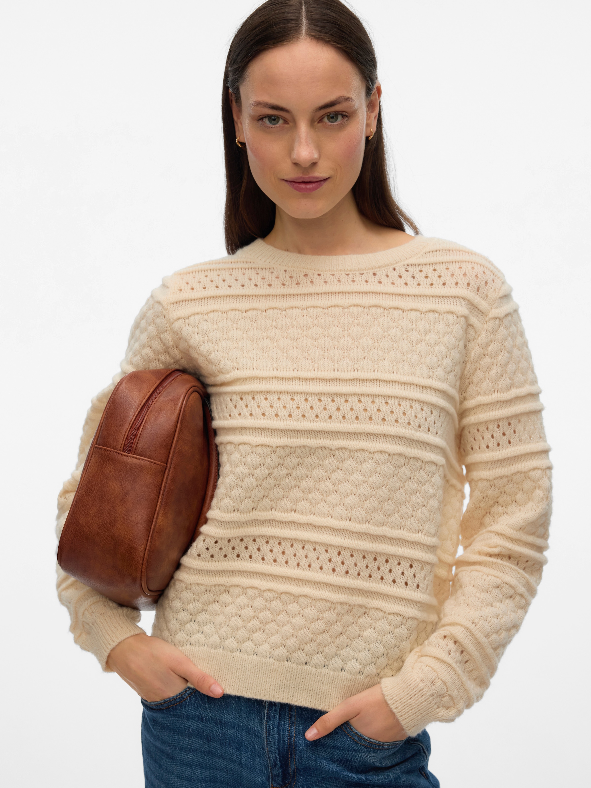 Vero Moda Strickpullover »VMLEO LS O-NECK PULLOVER BF«