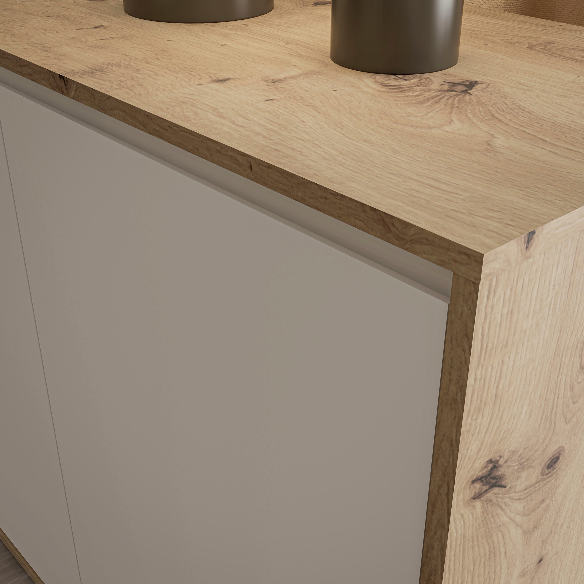 FORTE Sideboard »Kommode groß Breite ca 152 cm«, (B/H/T 152,3/78,5/42 cm), grifflose Front, viel Stauraum
