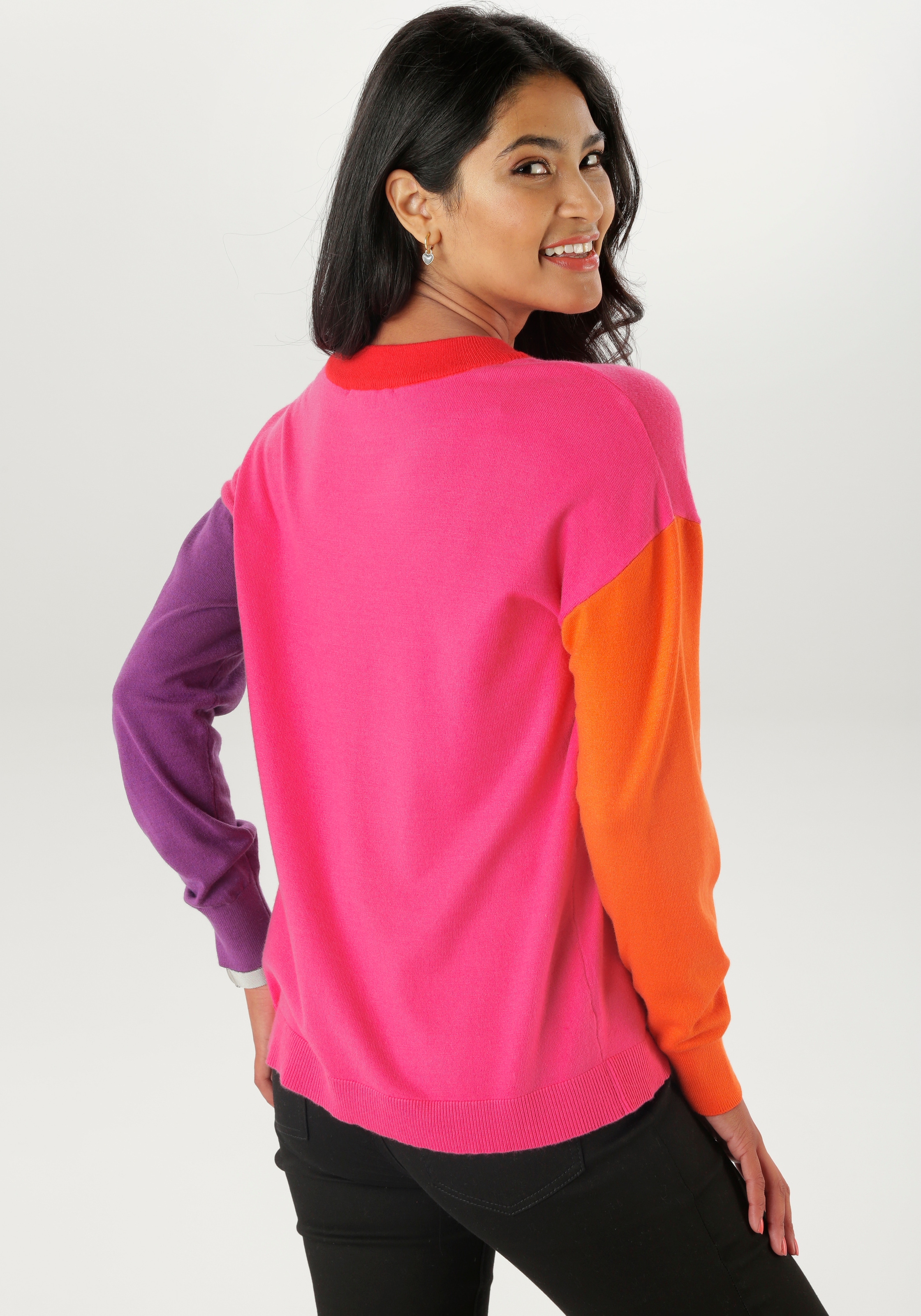 Aniston SELECTED Strickpullover, im farbenfrohen Colorblocking