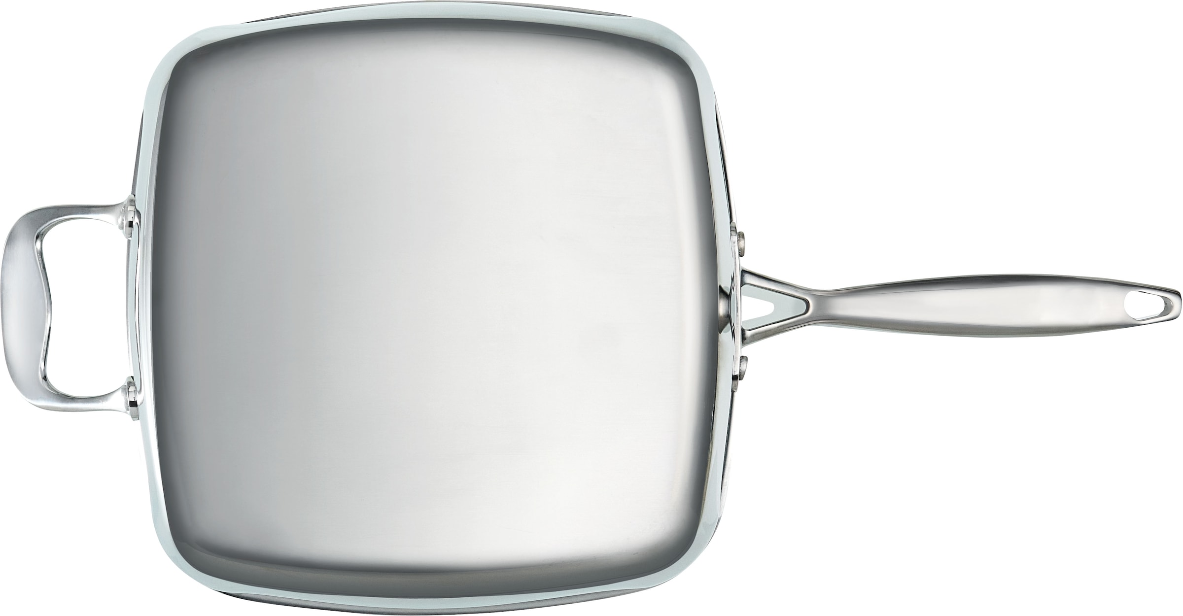 HENSSLERS Servierpfanne »HENSSLERS Edelstahl Viereck-Hochrandpfanne mit Glasdeckel«, Edelstahl, (4 tlg.), inklusive Dünst- und Grilleinsatz
