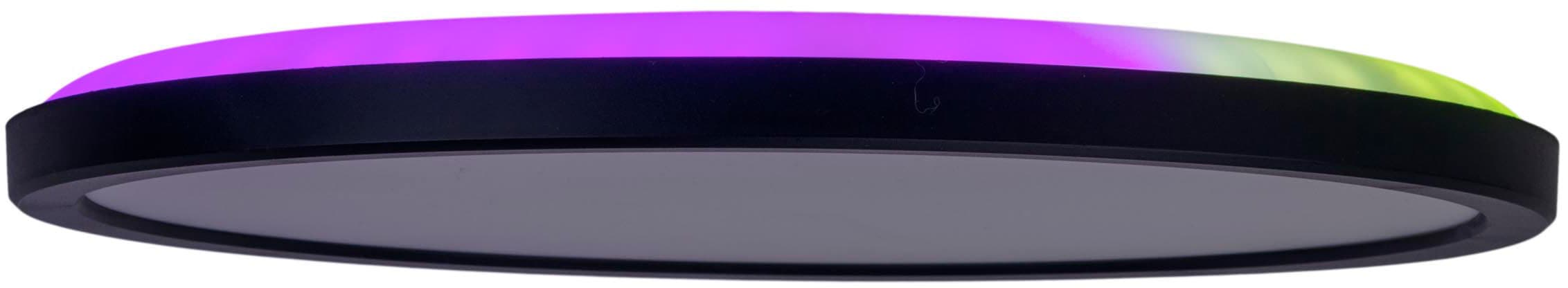 näve Deckenleuchte »LED "CARLO" mit RGB-Backlight D: 29,3 cm«, Dimmbar mit Memoryfunktion, Farbwechsler und Nachtlichtfunktion