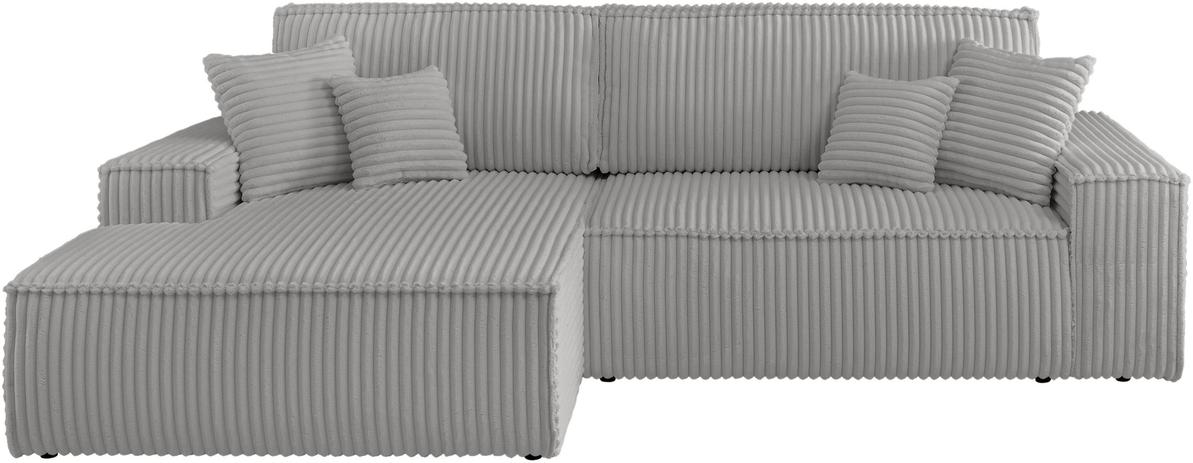 andas Ecksofa »Finnley Schlafsofa 267 cm in Bouclé, Struktur fein u. Cord, günstig online kaufen