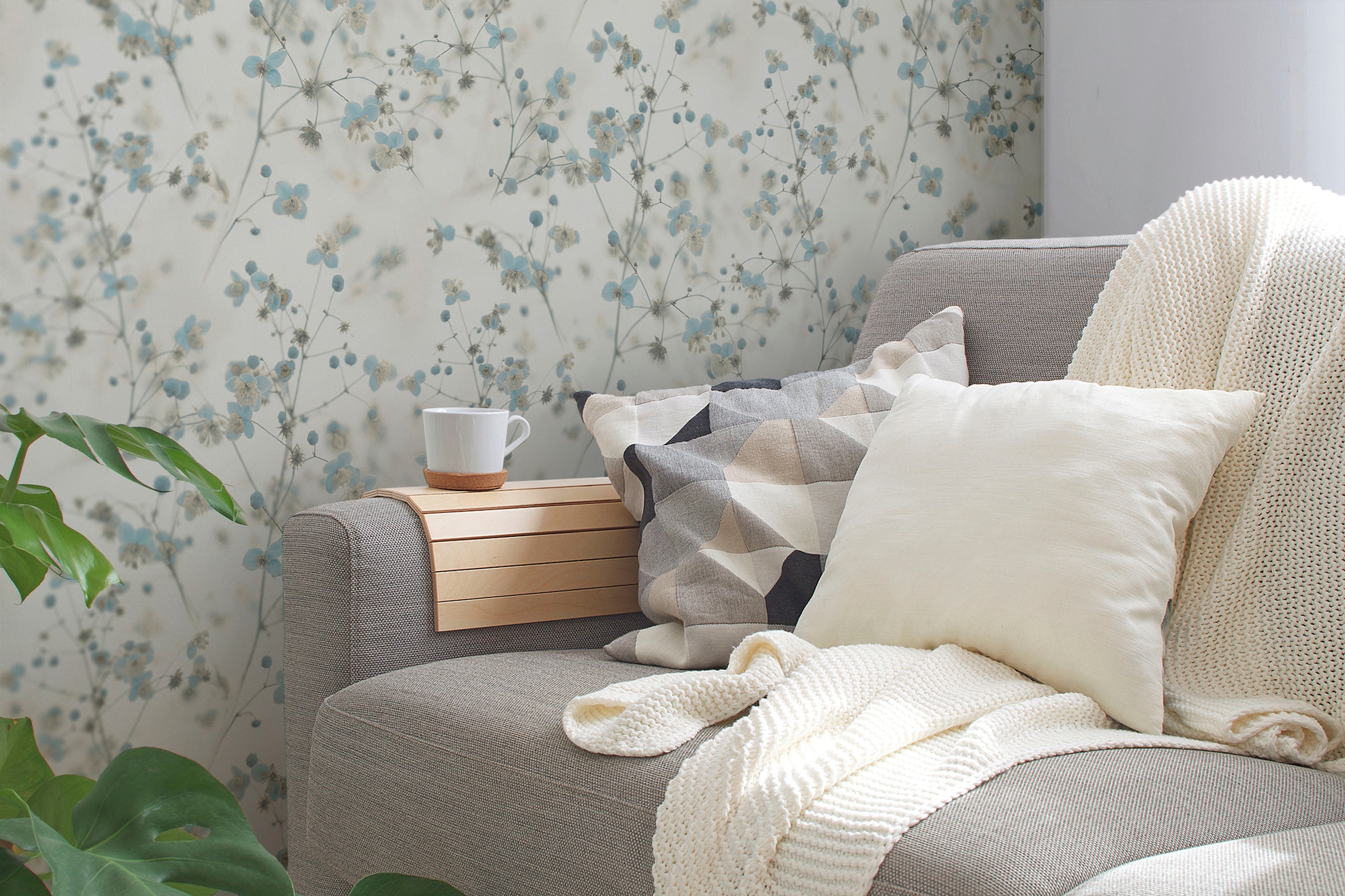 A.S. Création Vliestapete »PintWalls Blümchen 3D Effekt«, matt-gemustert-neutral, Florale Tapete Florale Tapete Tapeten Wohnzimmer Schlafzimmer Küche