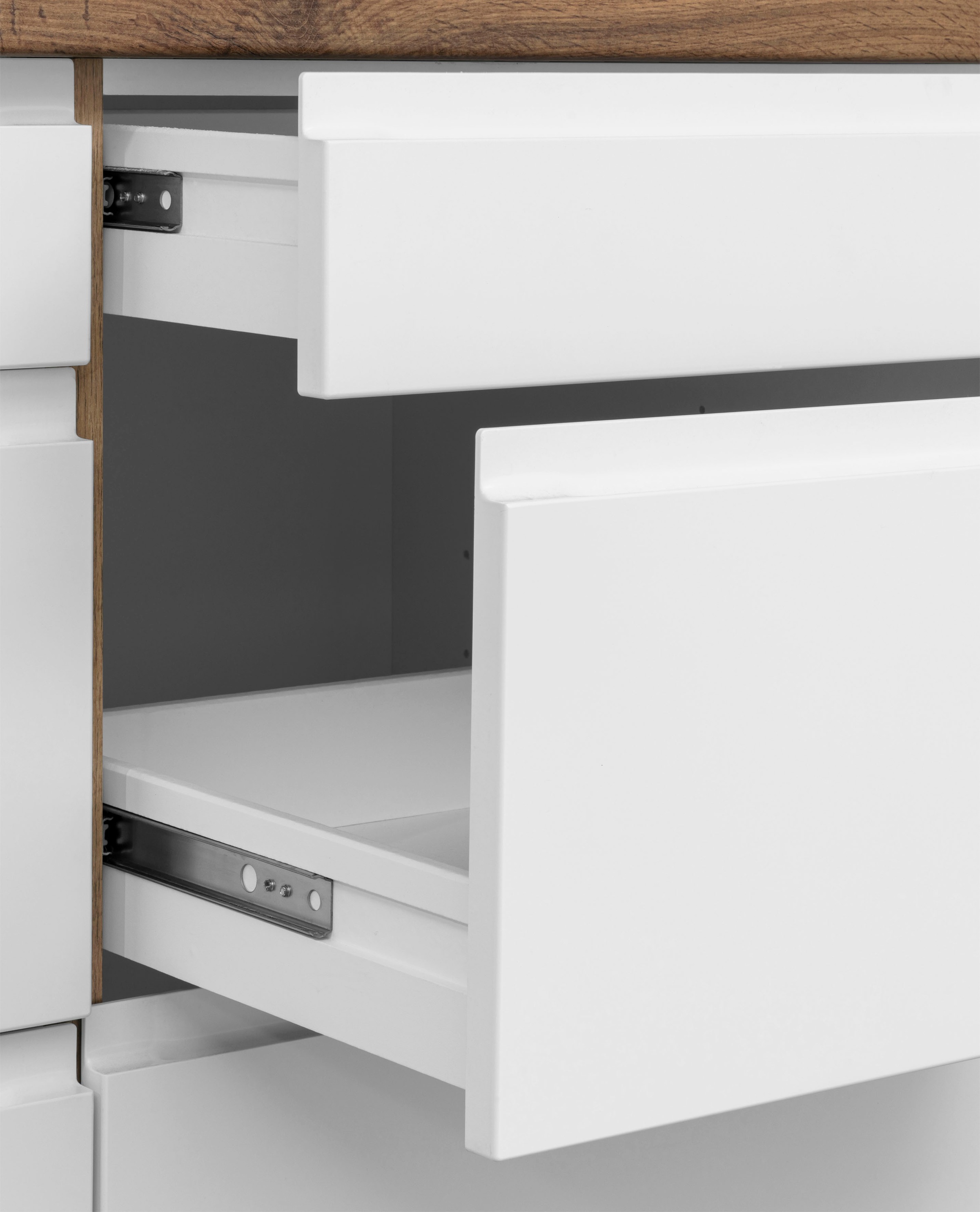 KOCHSTATION Küchenzeile »KS-Bruneck«, 300 cm breit, Ceran-oder Induktionskochfeld, hochwertige MDF-Fronten