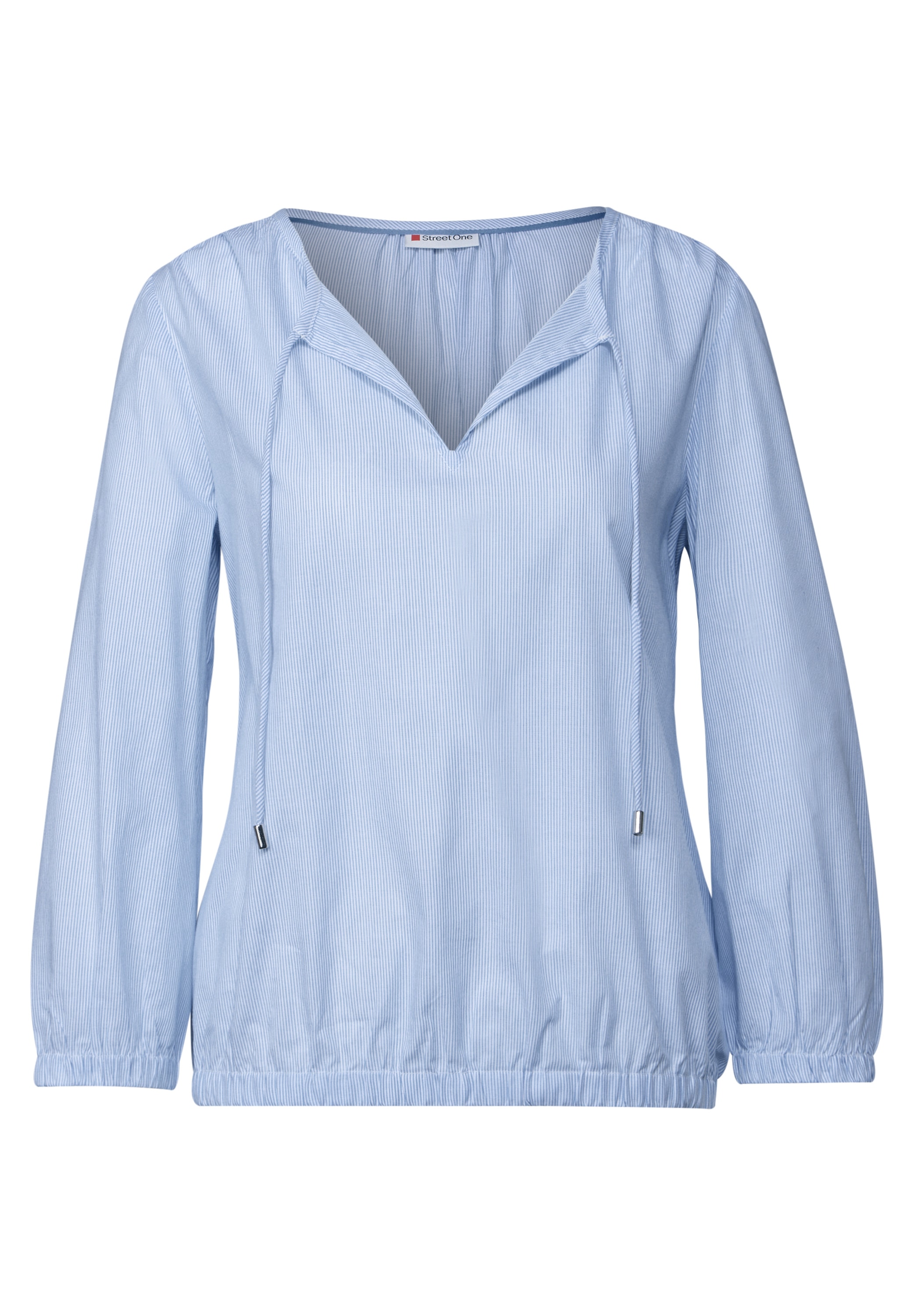 STREET ONE Shirtbluse, mit geschlitztem Ausschnitt mit Bändern