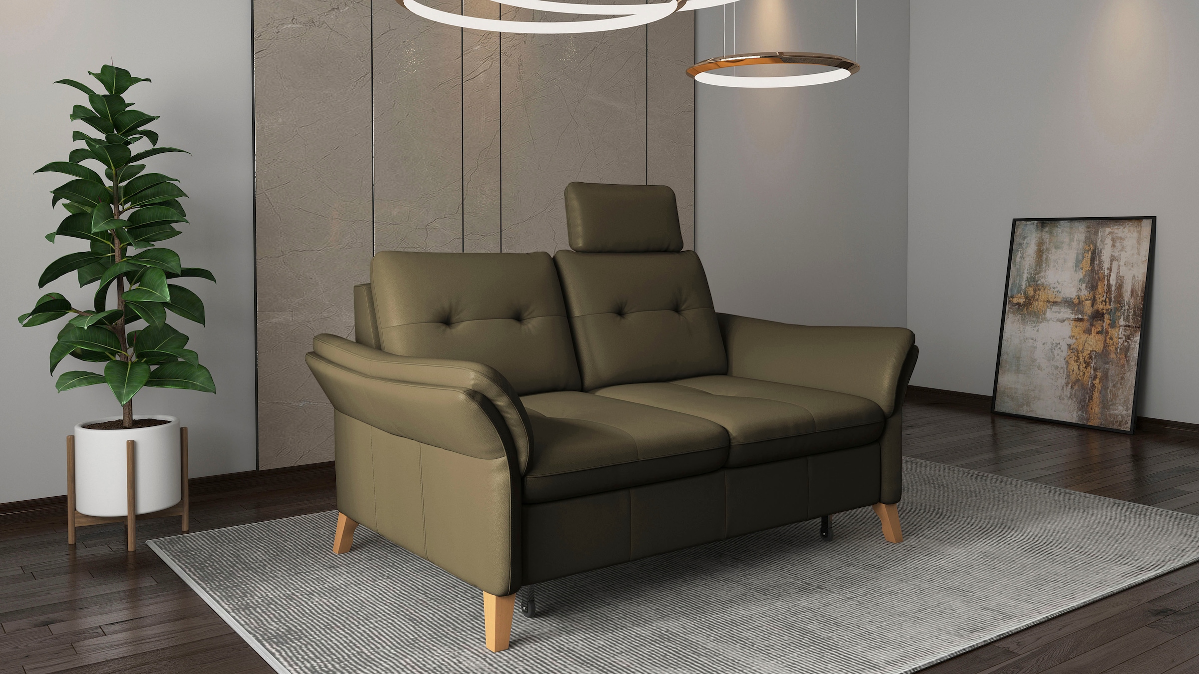 sit&more 3-Sitzer »Göteborg«, inklusive Sitztiefenverstellung und Federkern